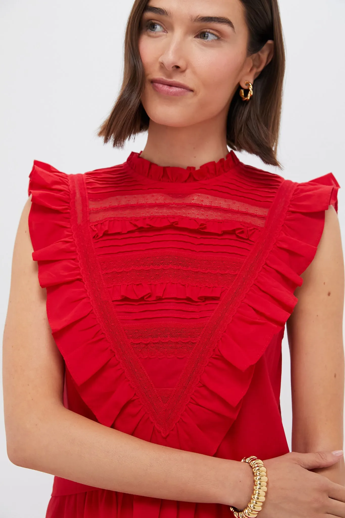 Red Cecilia Ruffle Dress sold by Tuckernuck product image thumbnail 5
