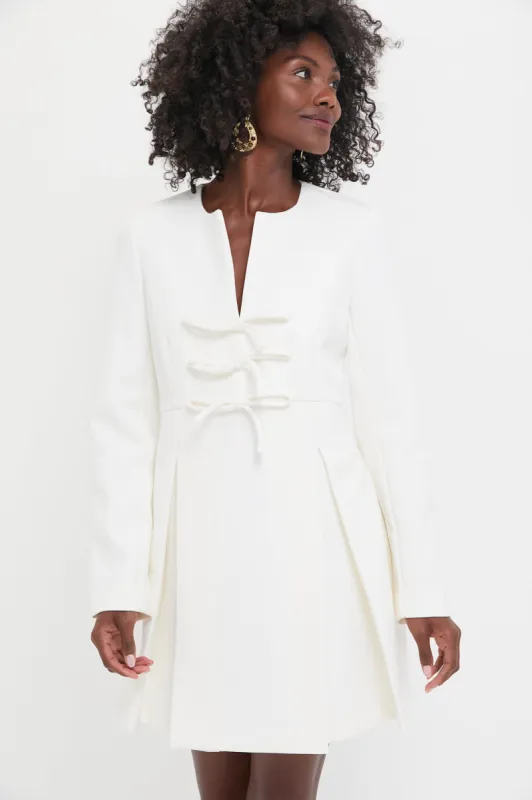 White Crepe Blair Bow Coat Dress sold by Tuckernuck
