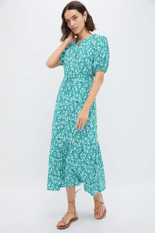 Green Micro Floral Frannie Maxi Dress sold by Tuckernuck