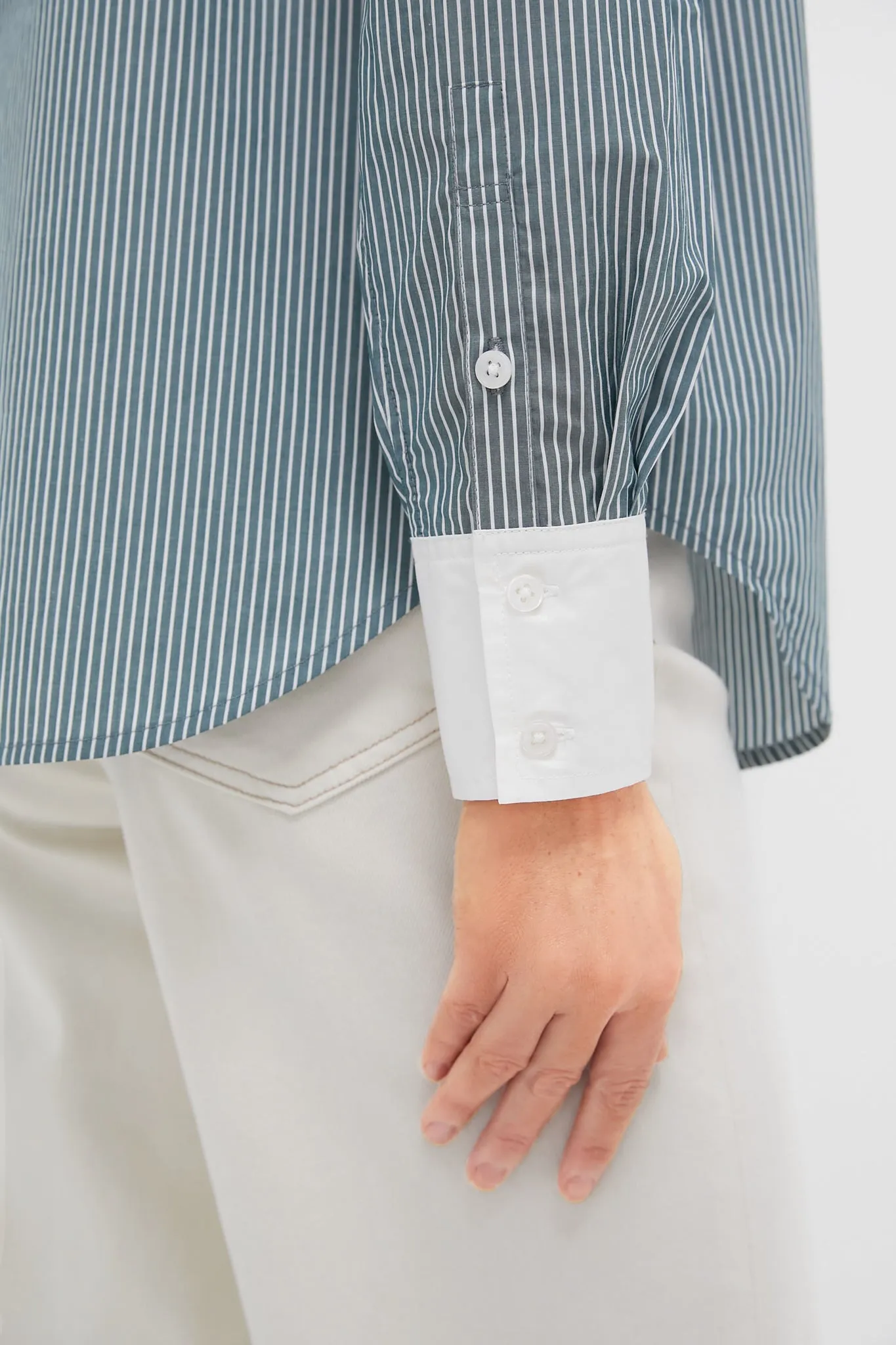 Green Stripe Nadine Boyfriend Button Down sold by Tuckernuck product image thumbnail 5