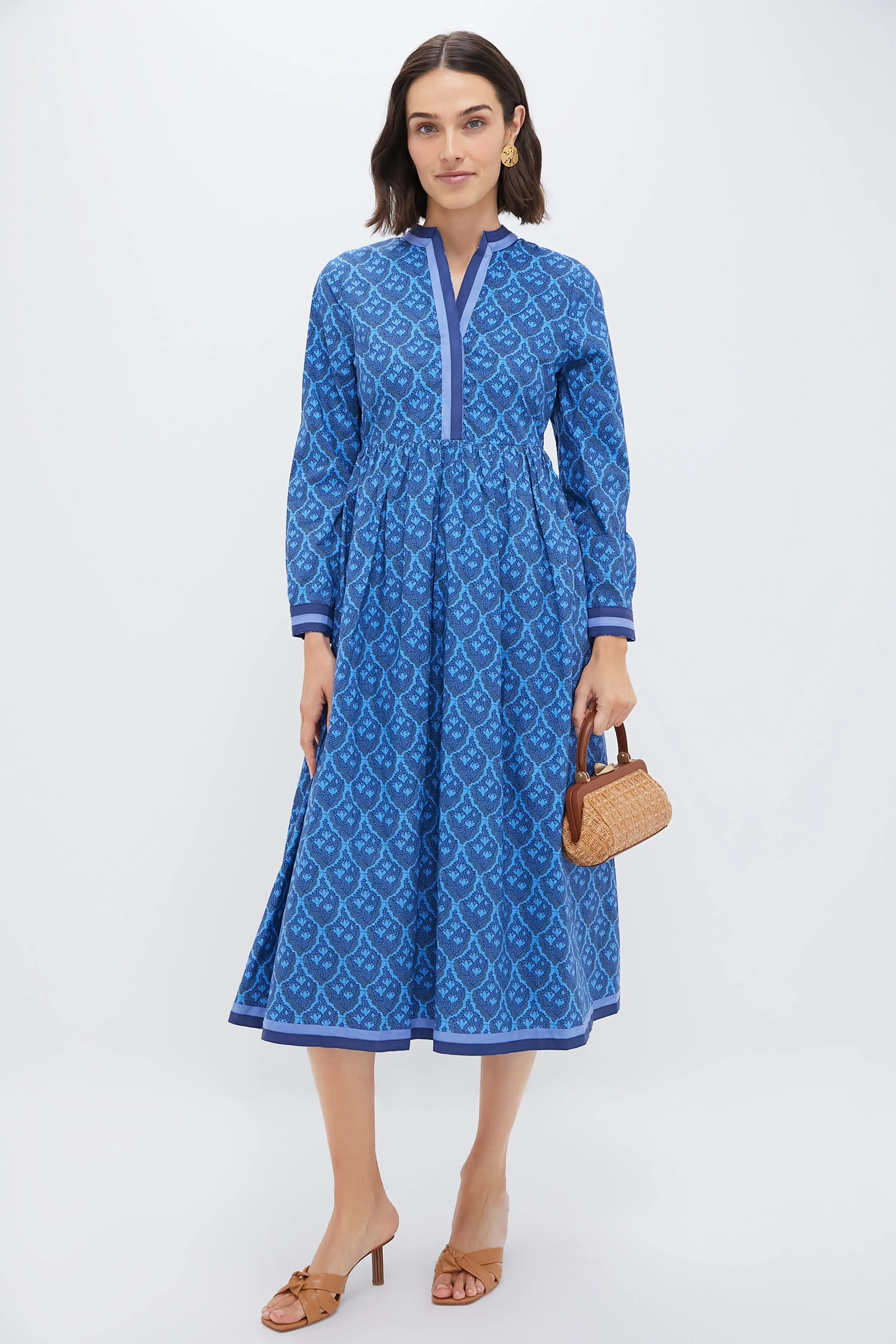 Navy & Cerulean Floral Nancy Midi Dress sold by Tuckernuck product image thumbnail 2