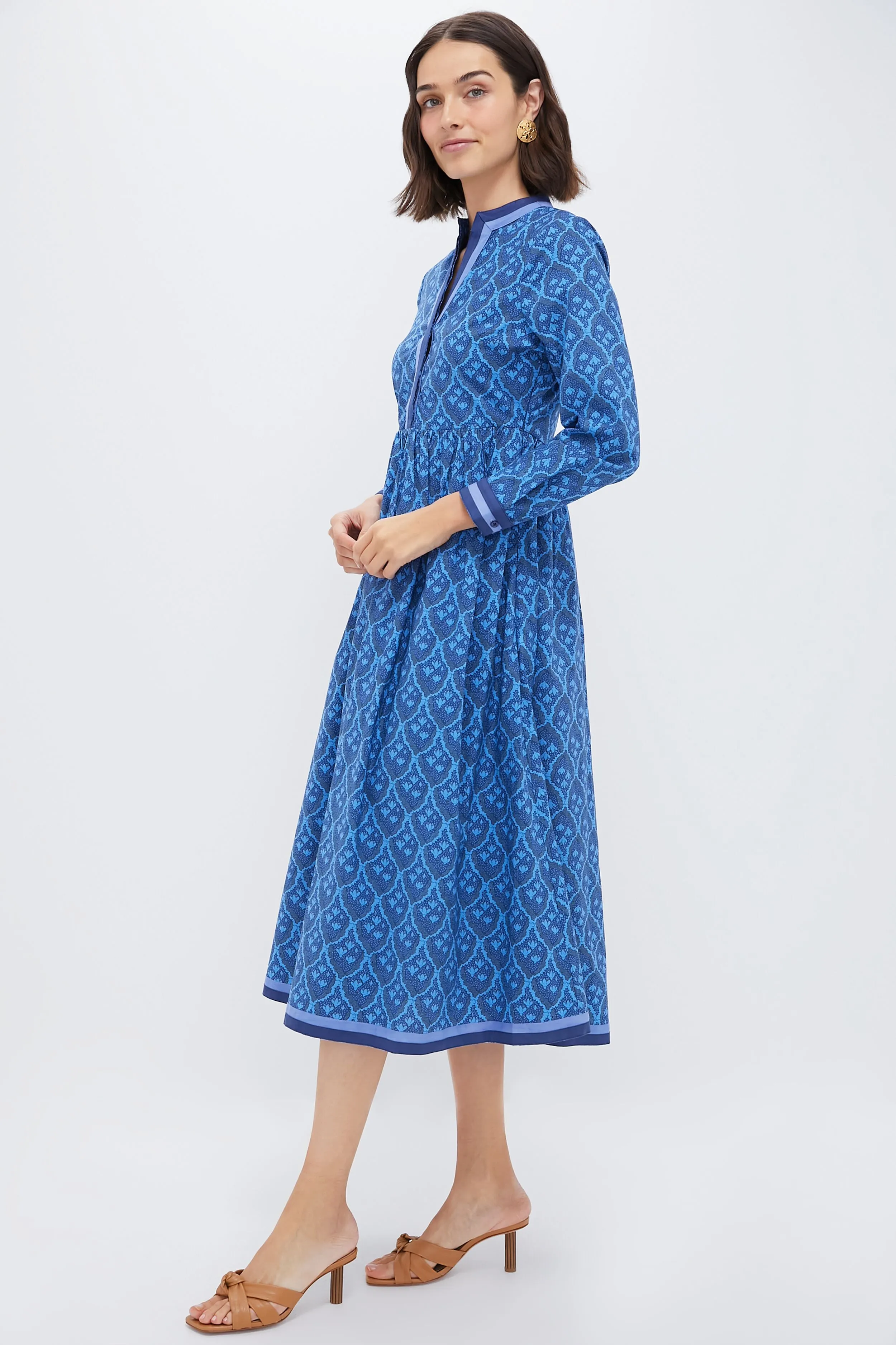 Navy & Cerulean Floral Nancy Midi Dress sold by Tuckernuck product image thumbnail 3