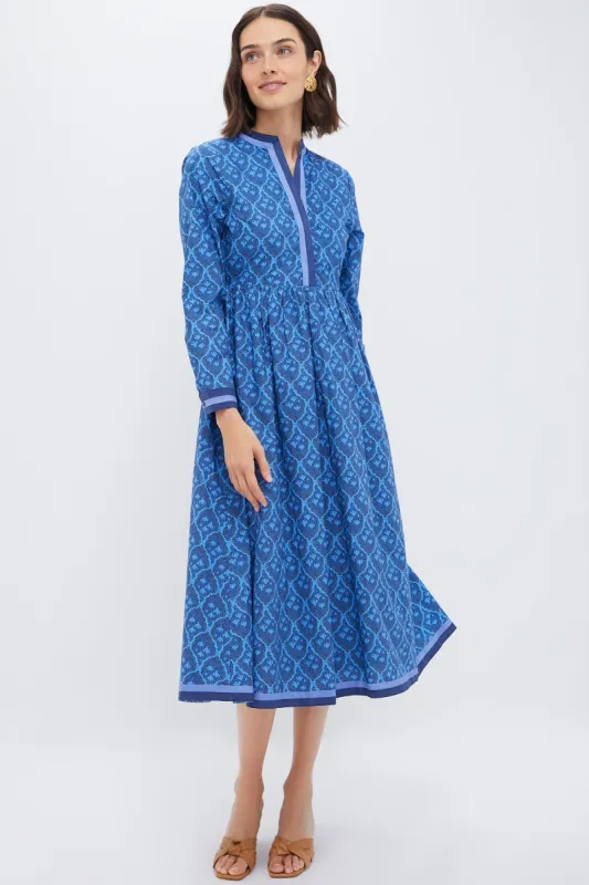 Navy & Cerulean Floral Nancy Midi Dress sold by Tuckernuck
