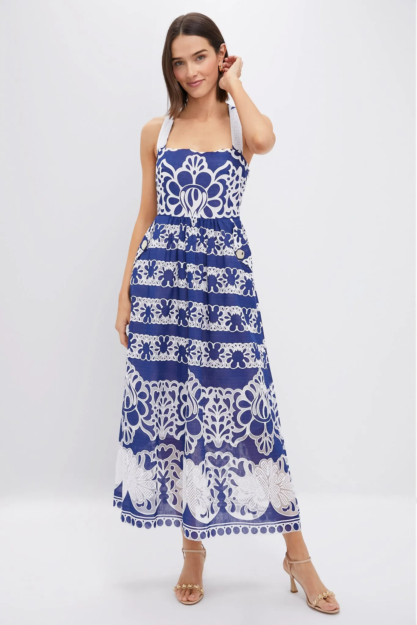 Navy Mavaro Lace Dress sold by Tuckernuck