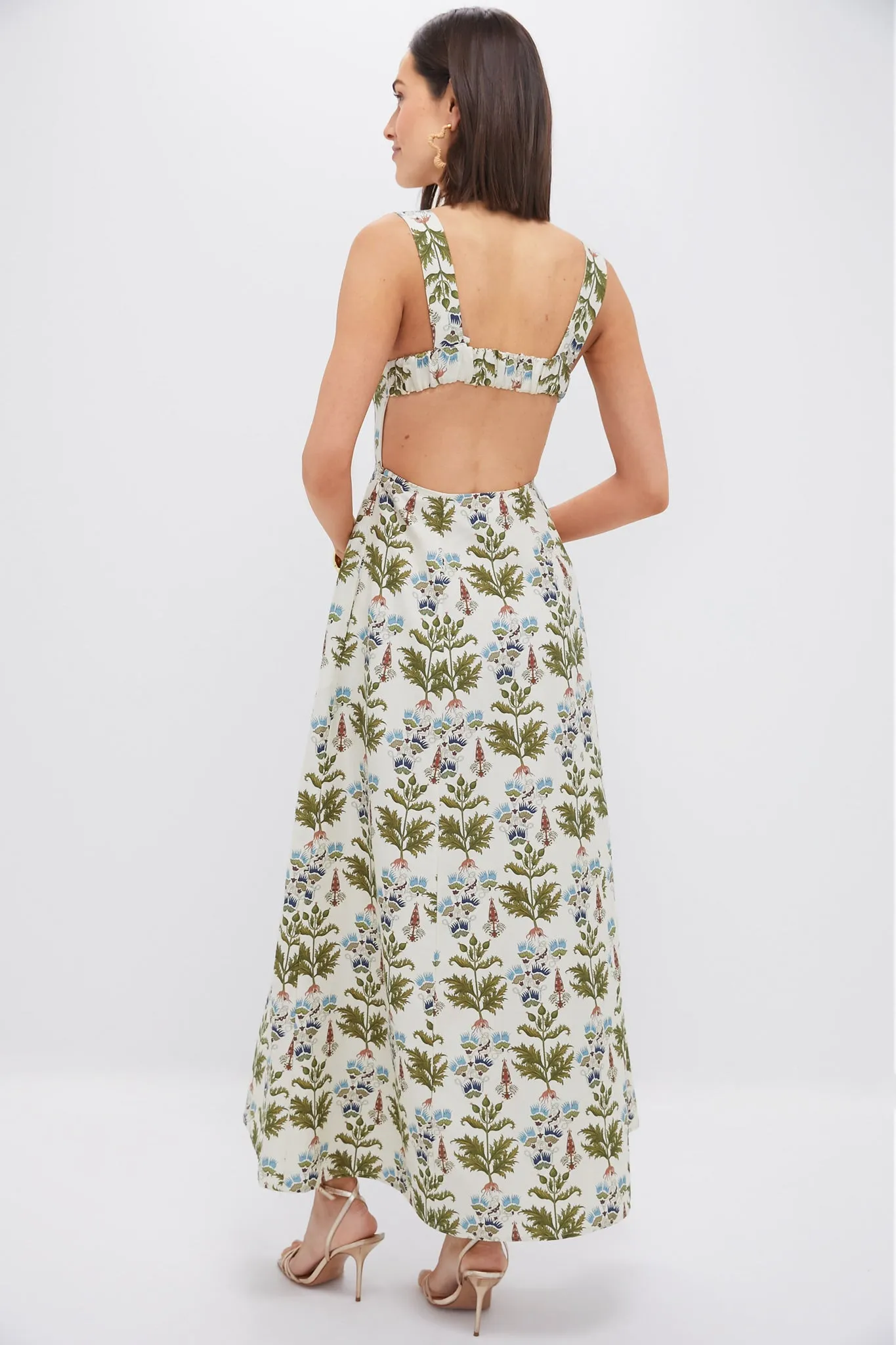 Ivory Persian Botanic Azzurra Midi Dress sold by Tuckernuck product image thumbnail 4