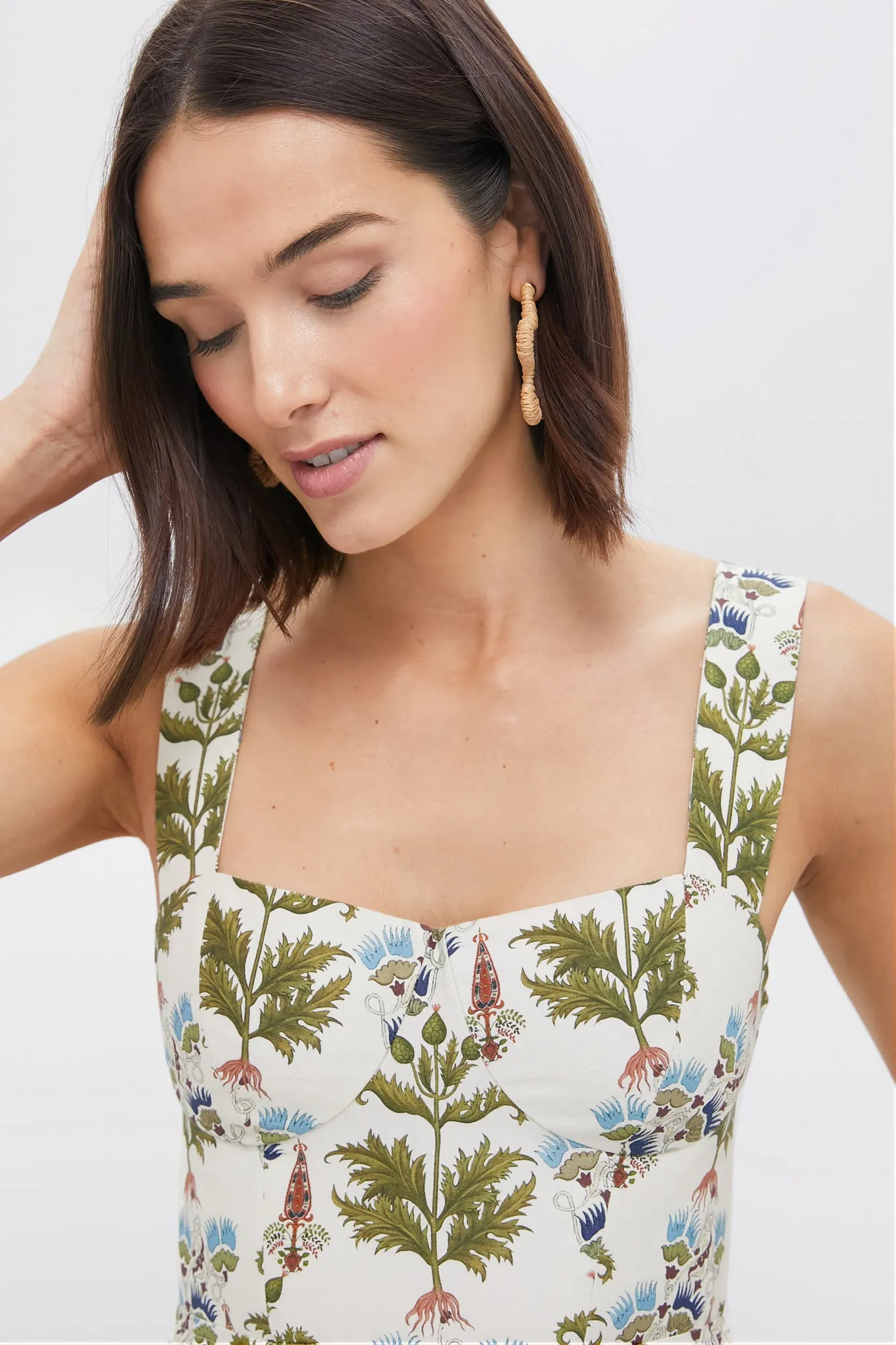 Ivory Persian Botanic Azzurra Midi Dress sold by Tuckernuck product image thumbnail 5