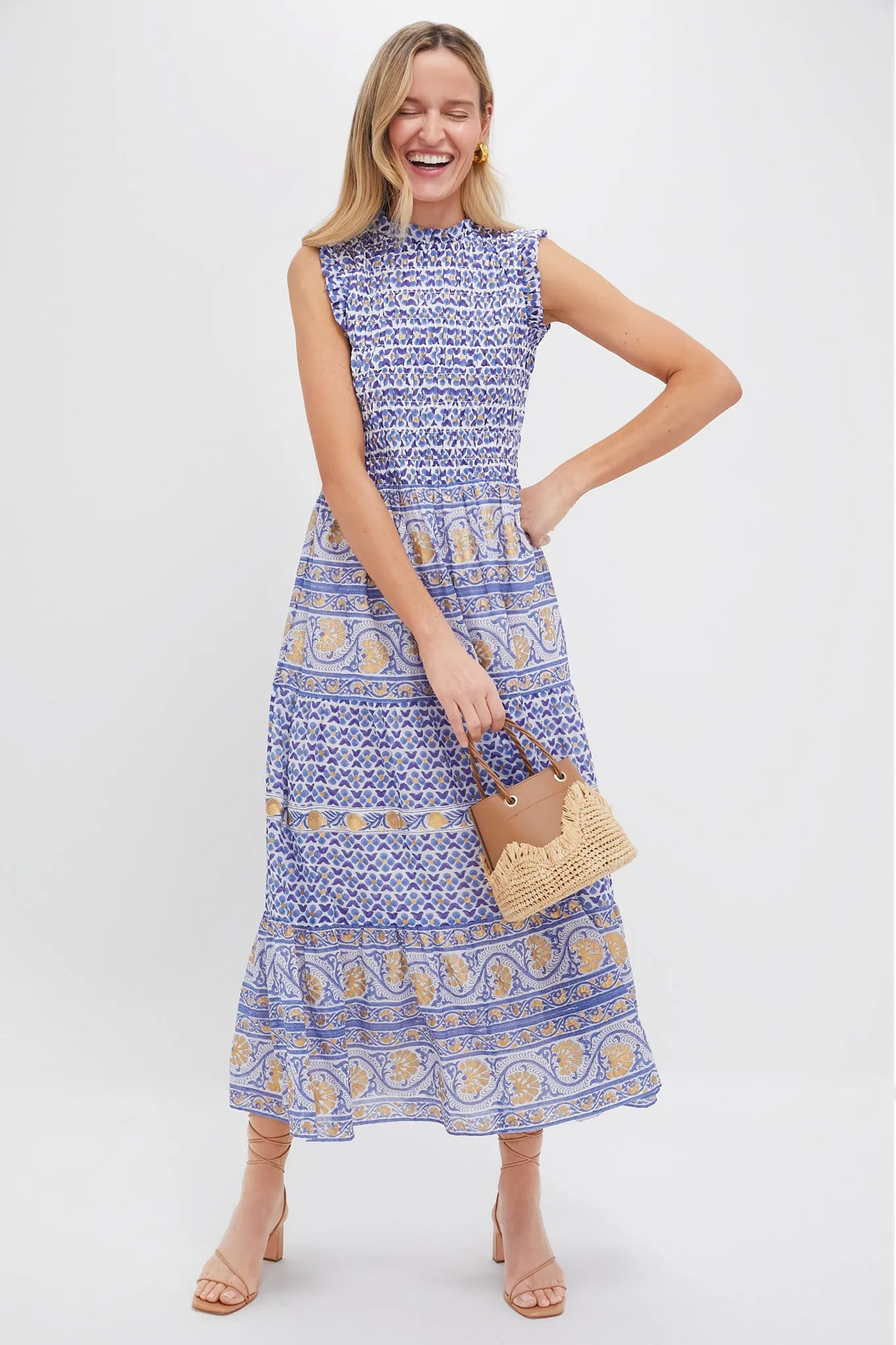 Veranda Blue Sleeveless Smocked Maxi Dress sold by Tuckernuck product image thumbnail 2