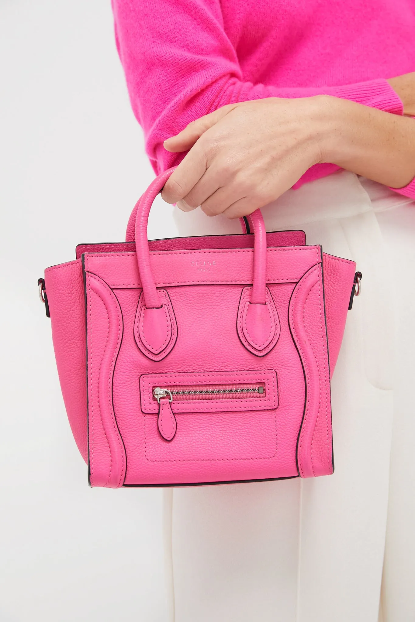 CELINE Pink Leather Mini Luggage Shoulder Bag sold by Tuckernuck product image thumbnail 2