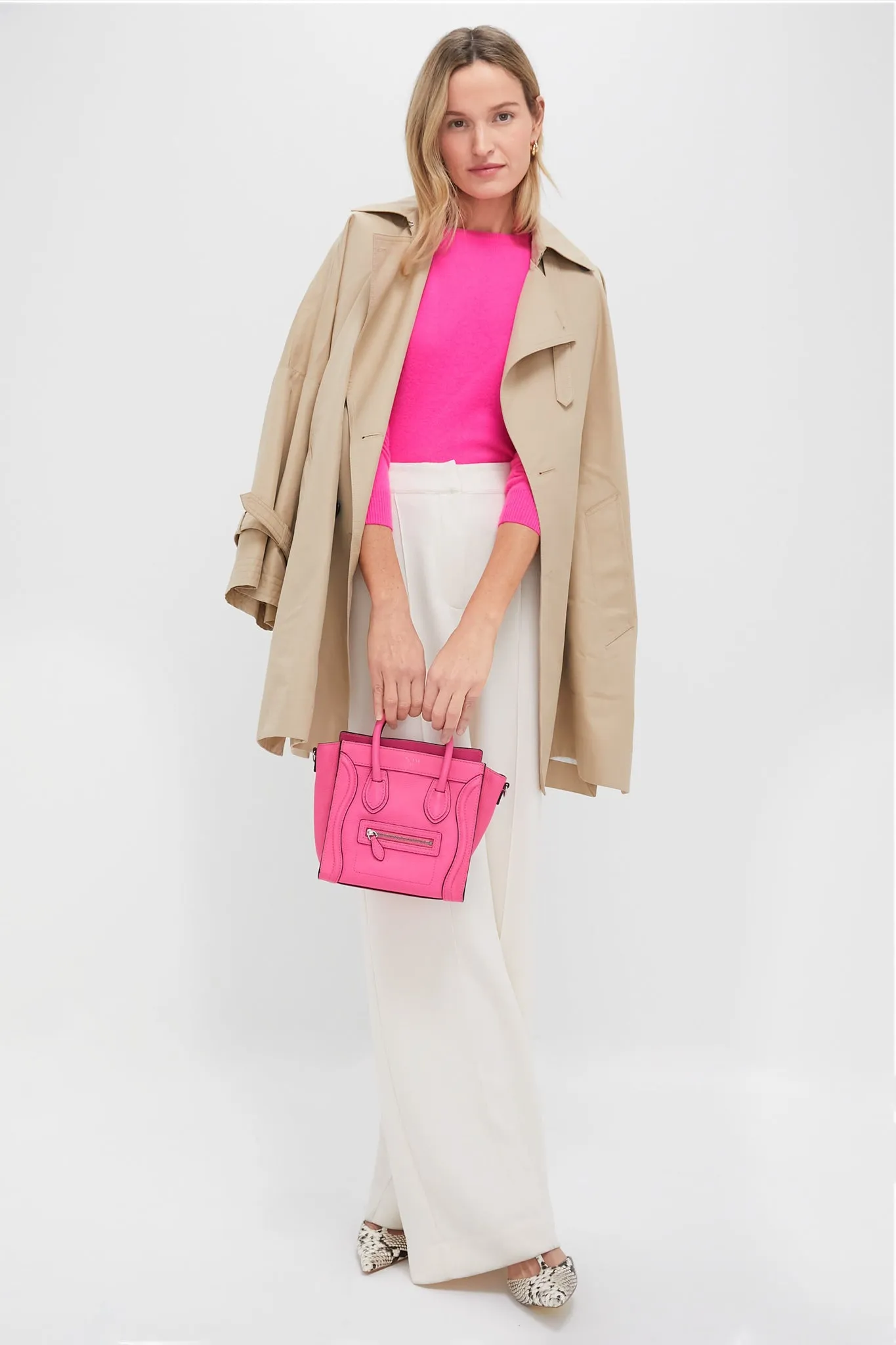 CELINE Pink Leather Mini Luggage Shoulder Bag sold by Tuckernuck product image thumbnail 3