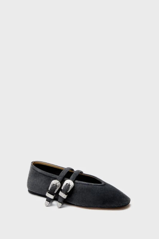 Anthracite Claudia Ballet Western Flats sold by Tuckernuck