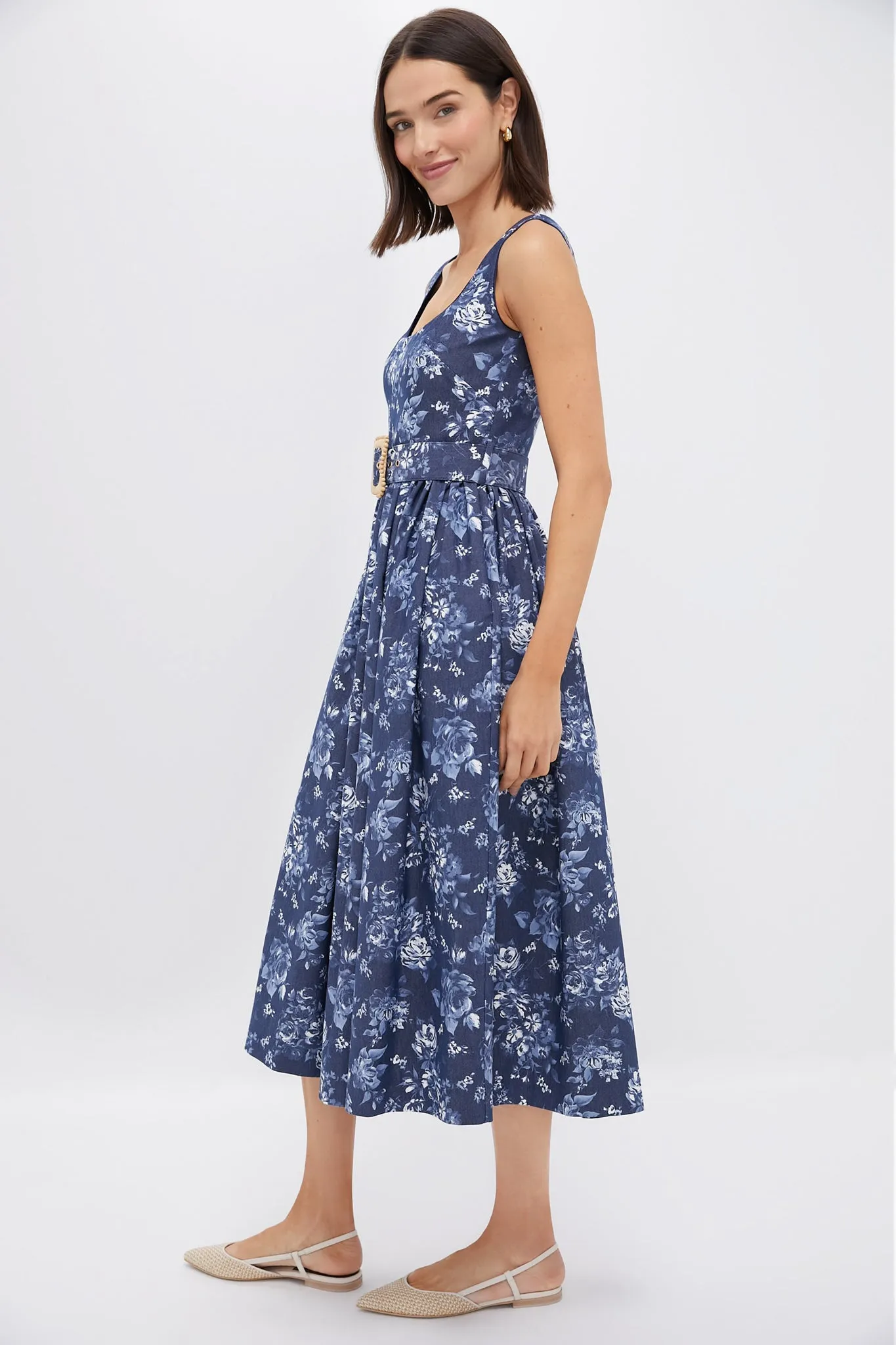 Floral Navy Mackenzie Denim Twill Dress sold by Tuckernuck product image thumbnail 3
