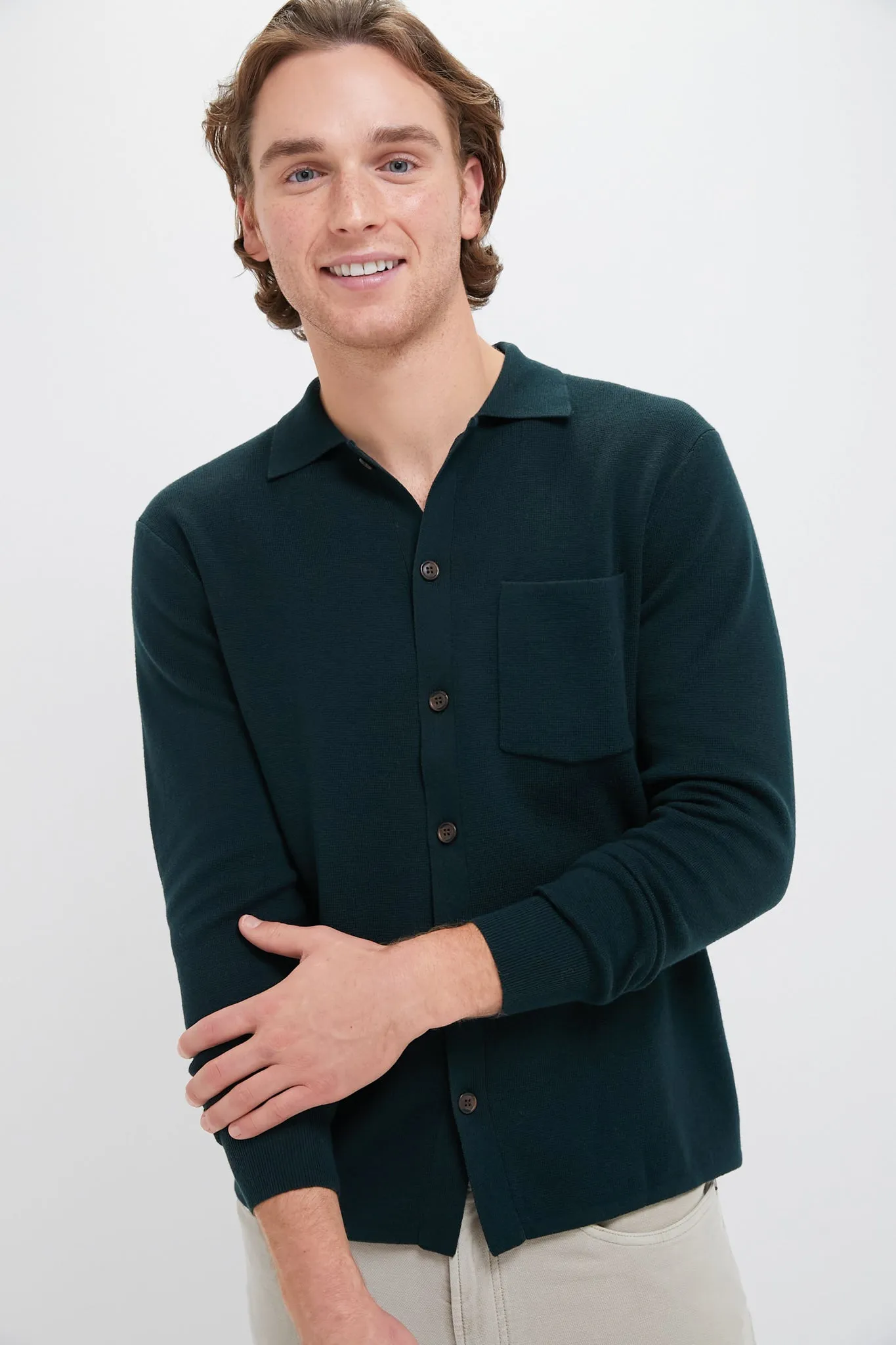 Forest Green Merino Cardigan sold by Tuckernuck