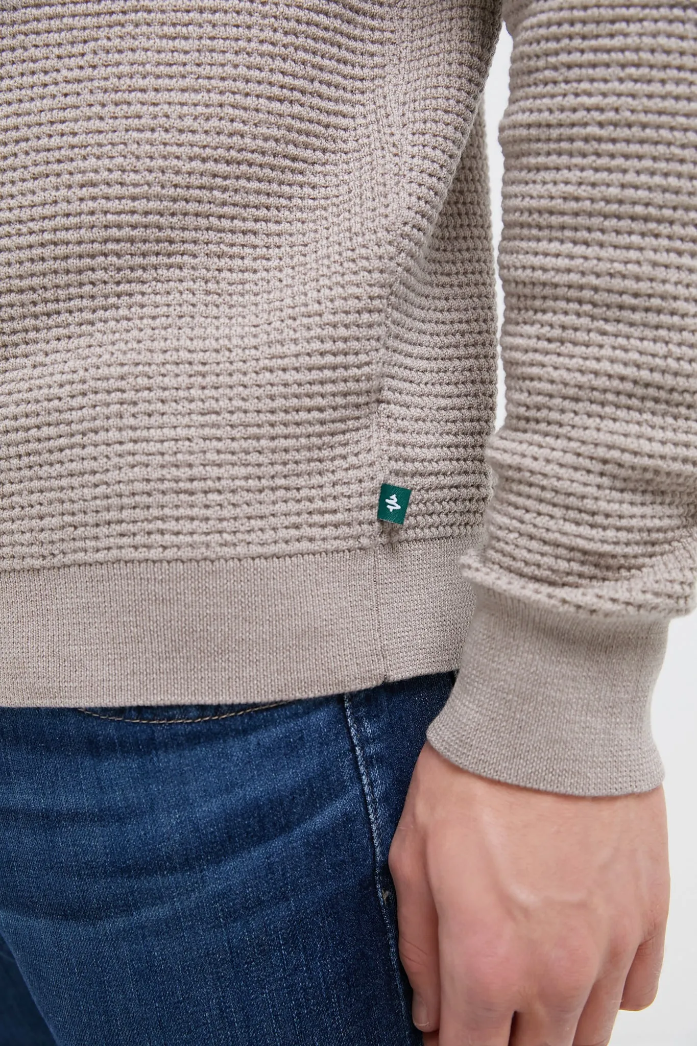 Oatmeal Merino Waffle Polo sold by Tuckernuck product image thumbnail 5