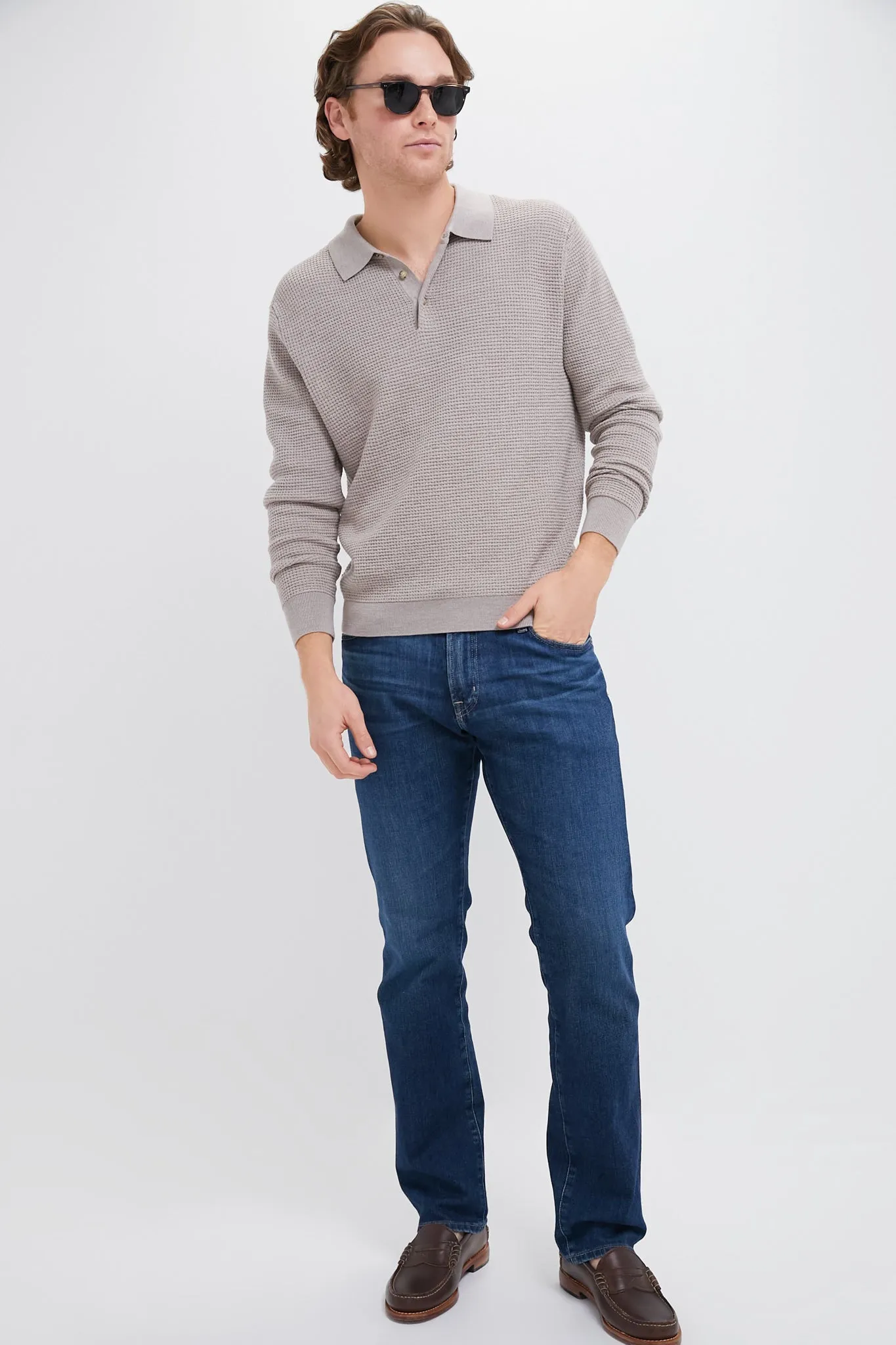 Oatmeal Merino Waffle Polo sold by Tuckernuck product image thumbnail 2