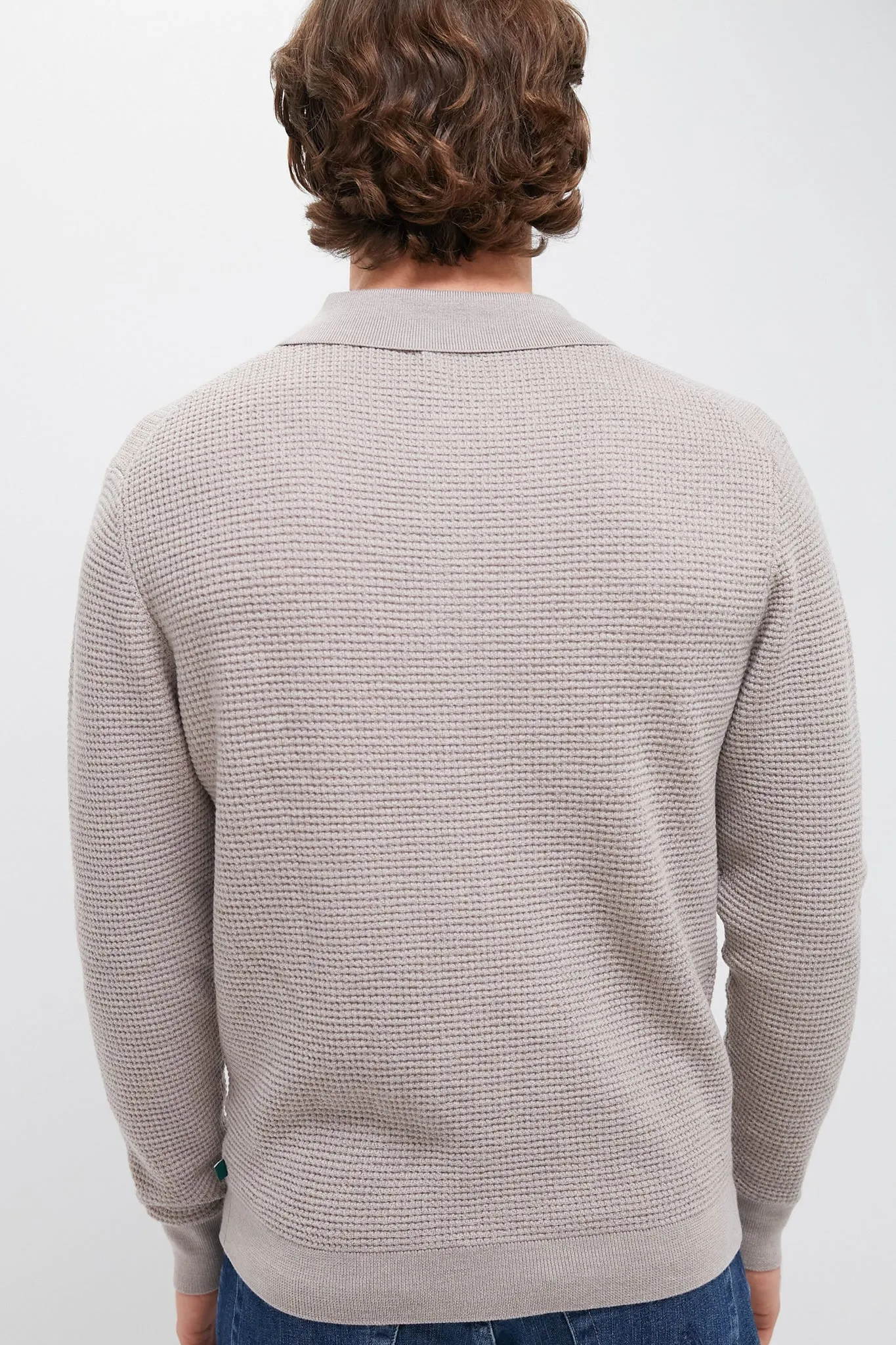 Oatmeal Merino Waffle Polo sold by Tuckernuck product image thumbnail 4