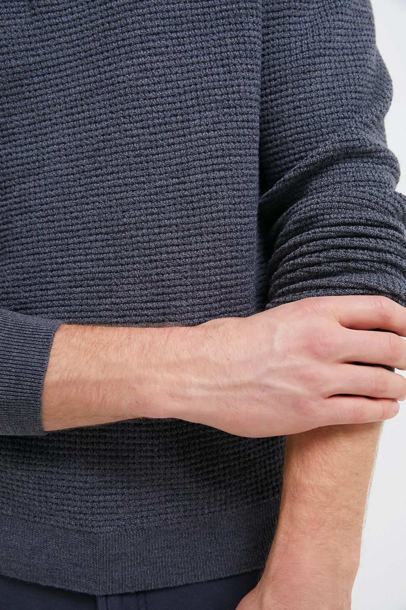 Charcoal Merino Waffle Polo sold by Tuckernuck product image thumbnail 5