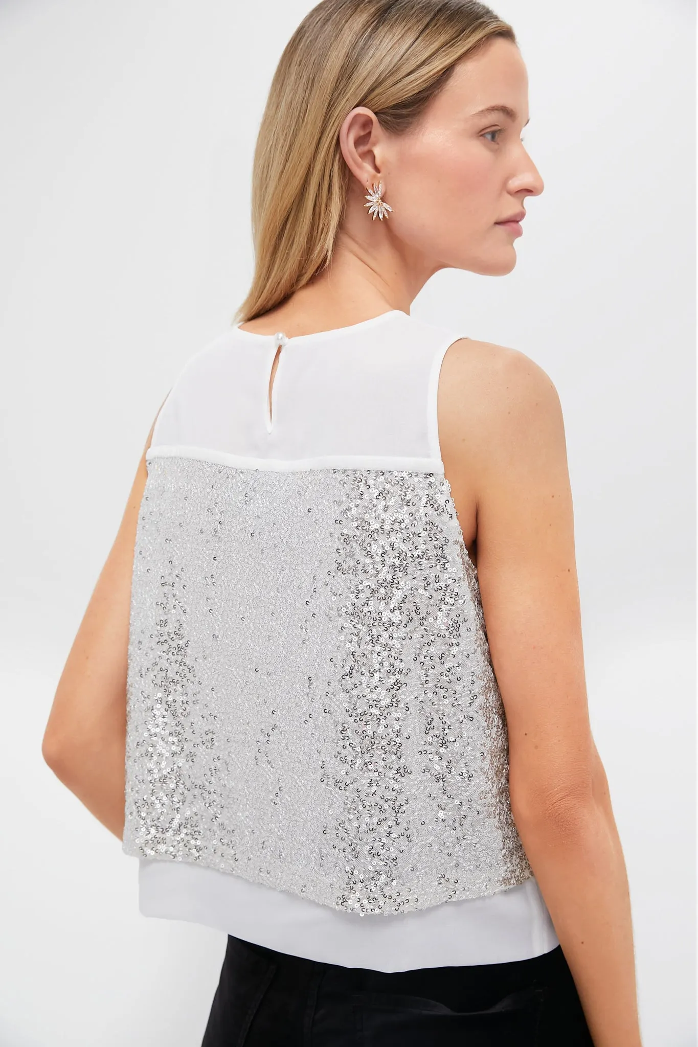 Silver Sequin Edith Blouse sold by Tuckernuck product image thumbnail 4
