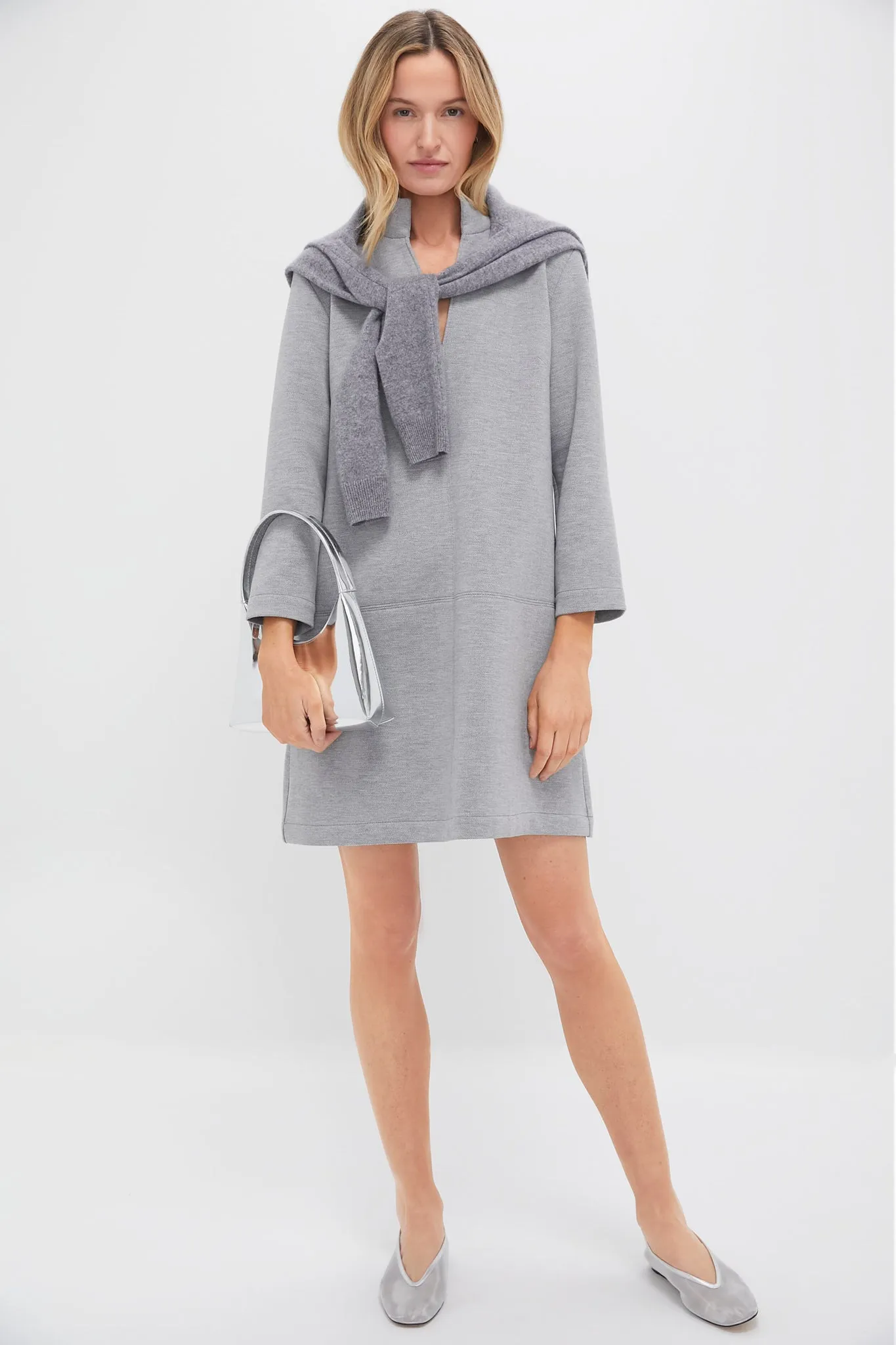Gray Herringbone Clifton Dress sold by Tuckernuck