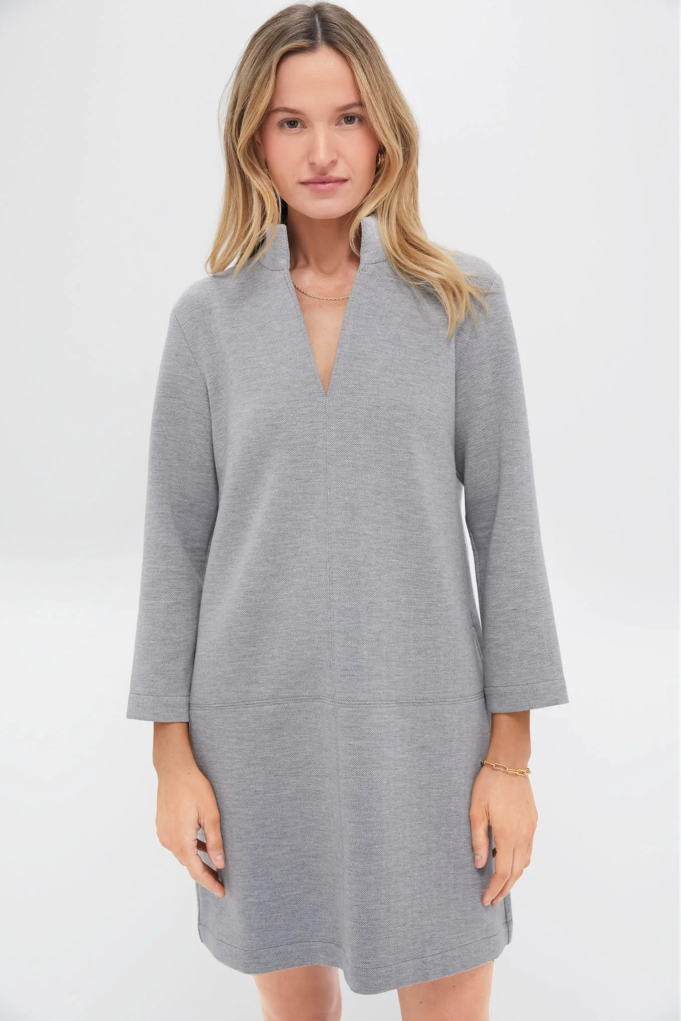 Gray Herringbone Clifton Dress sold by Tuckernuck product image thumbnail 2