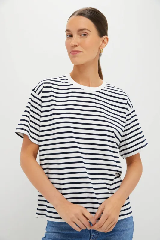 Navy and White Stripe Kaitlin Tee sold by Tuckernuck