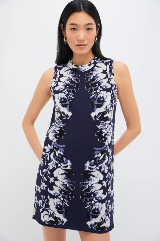 Indigo Reflection Knit Jacquard Marie Dress sold by Tuckernuck