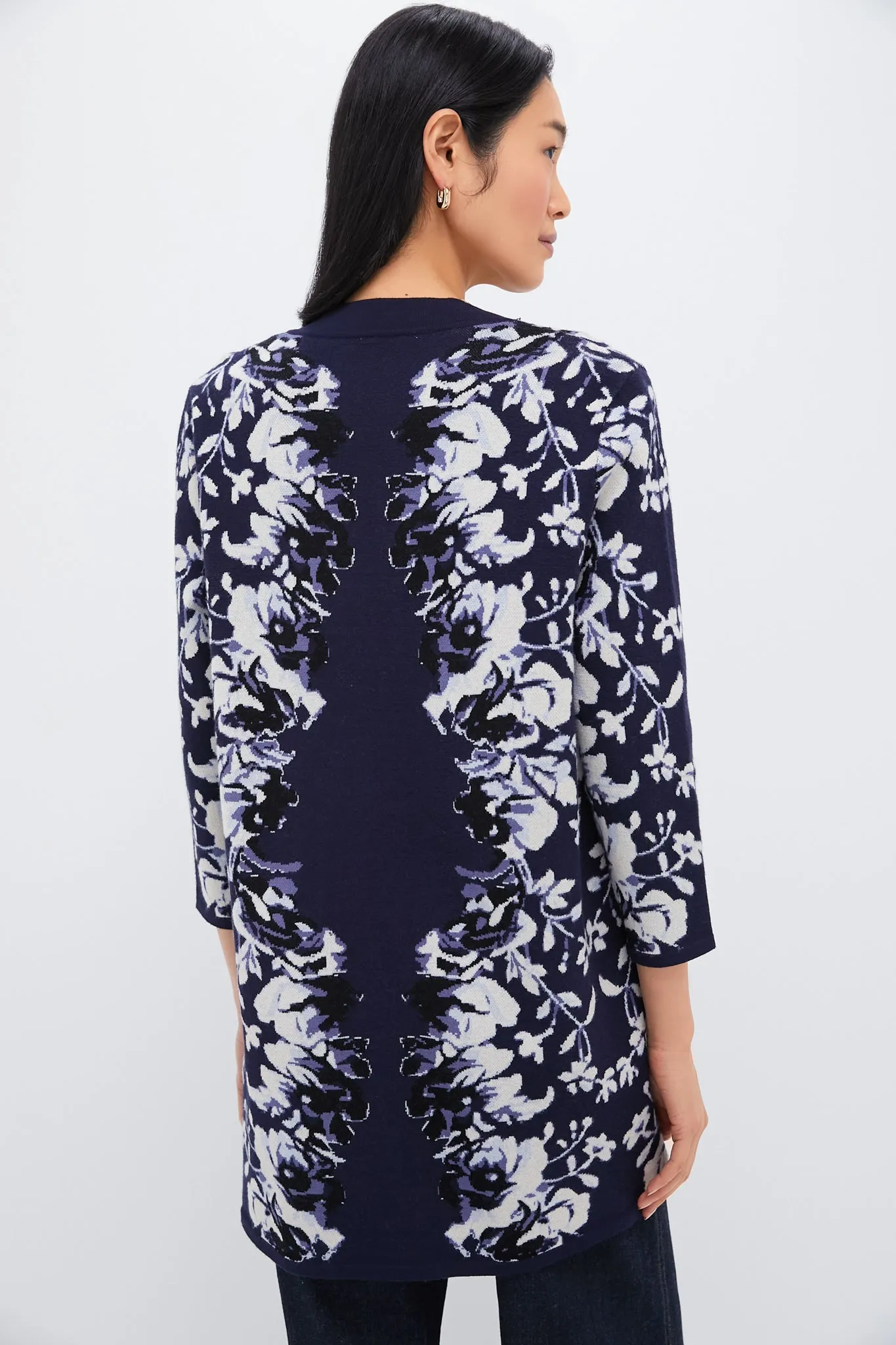 Indigo Reflection Knit Jacquard Liv Cardigan sold by Tuckernuck product image thumbnail 4