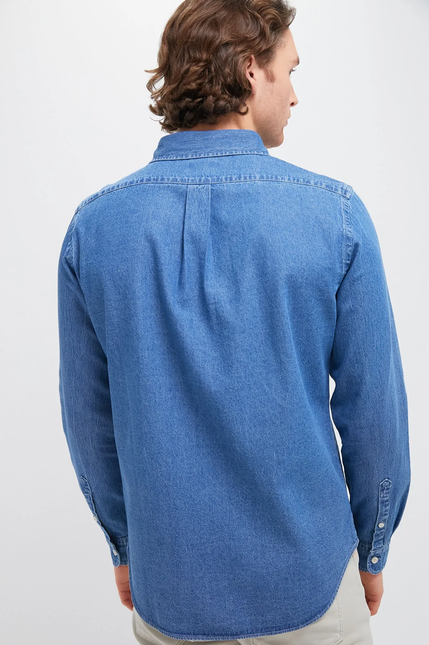 Dark Indigo Washed Denim Shirt sold by Tuckernuck product image thumbnail 4