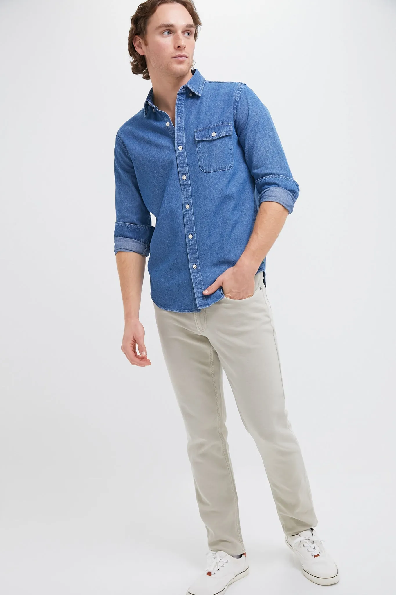 Dark Indigo Washed Denim Shirt sold by Tuckernuck product image thumbnail 2