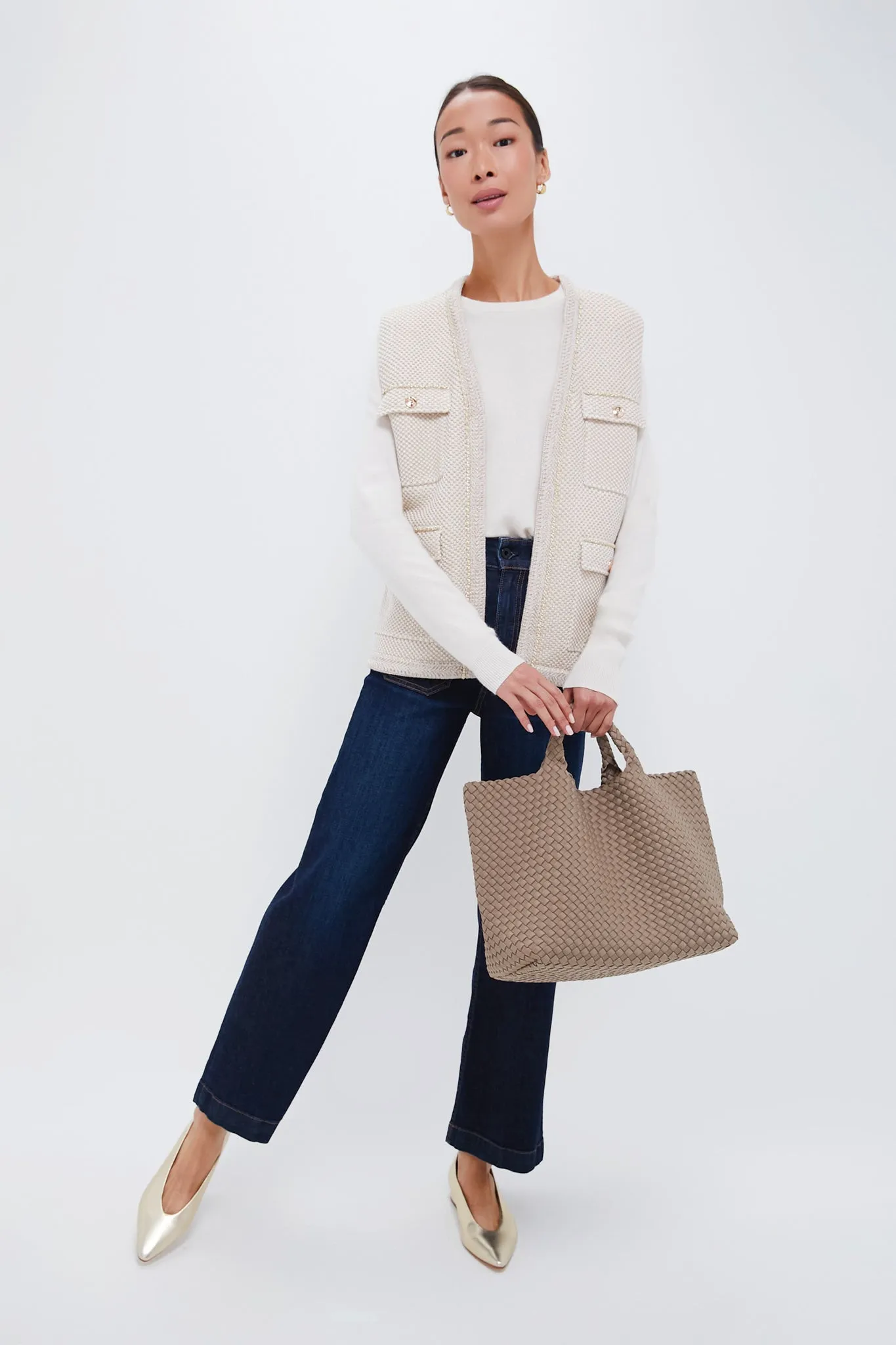 Champagne Metallic Boucle Gilet sold by Tuckernuck product image thumbnail 2