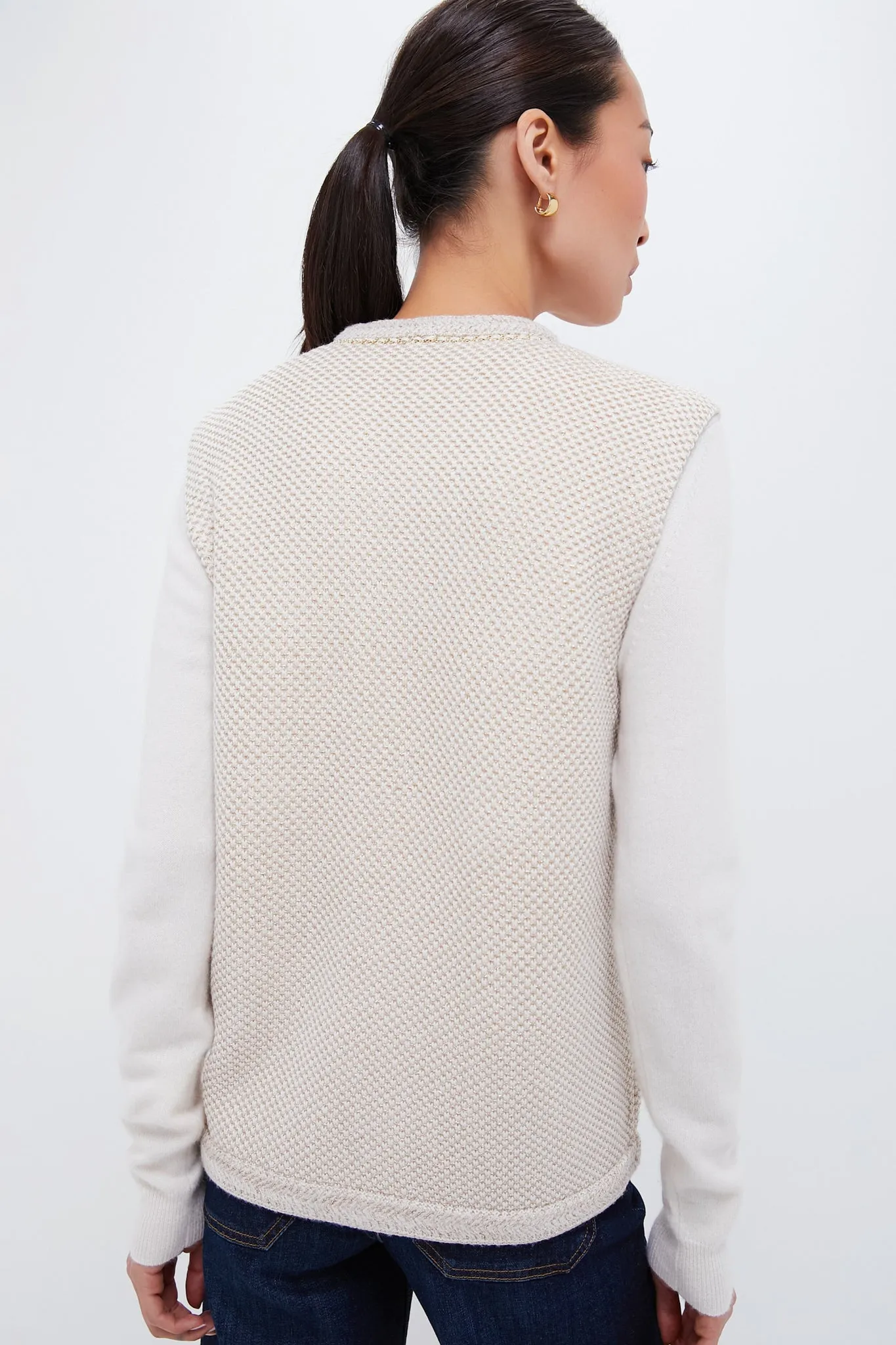 Champagne Metallic Boucle Gilet sold by Tuckernuck product image thumbnail 4