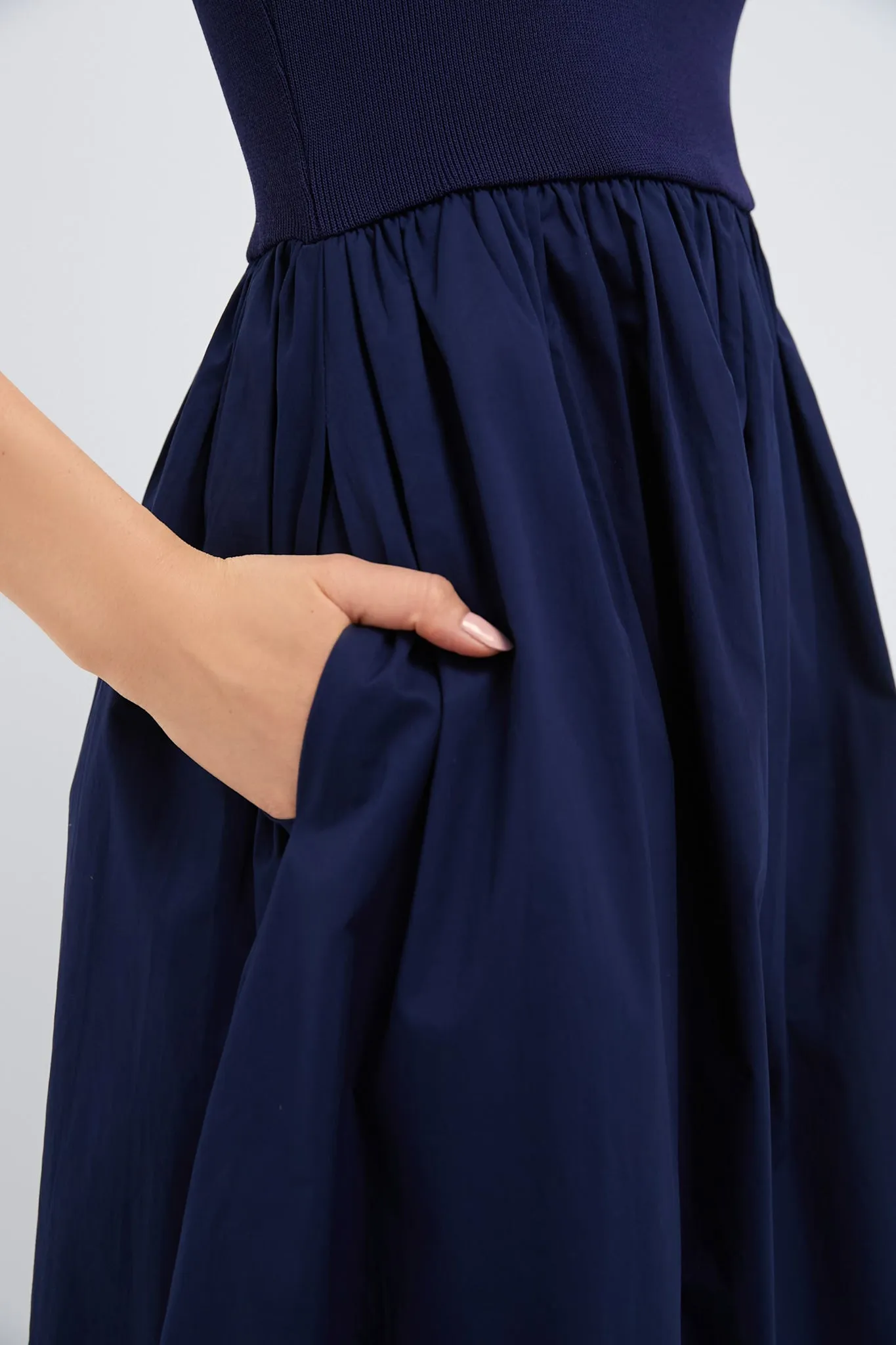 Navy Mixed Media Juliette Dress sold by Tuckernuck product image thumbnail 5