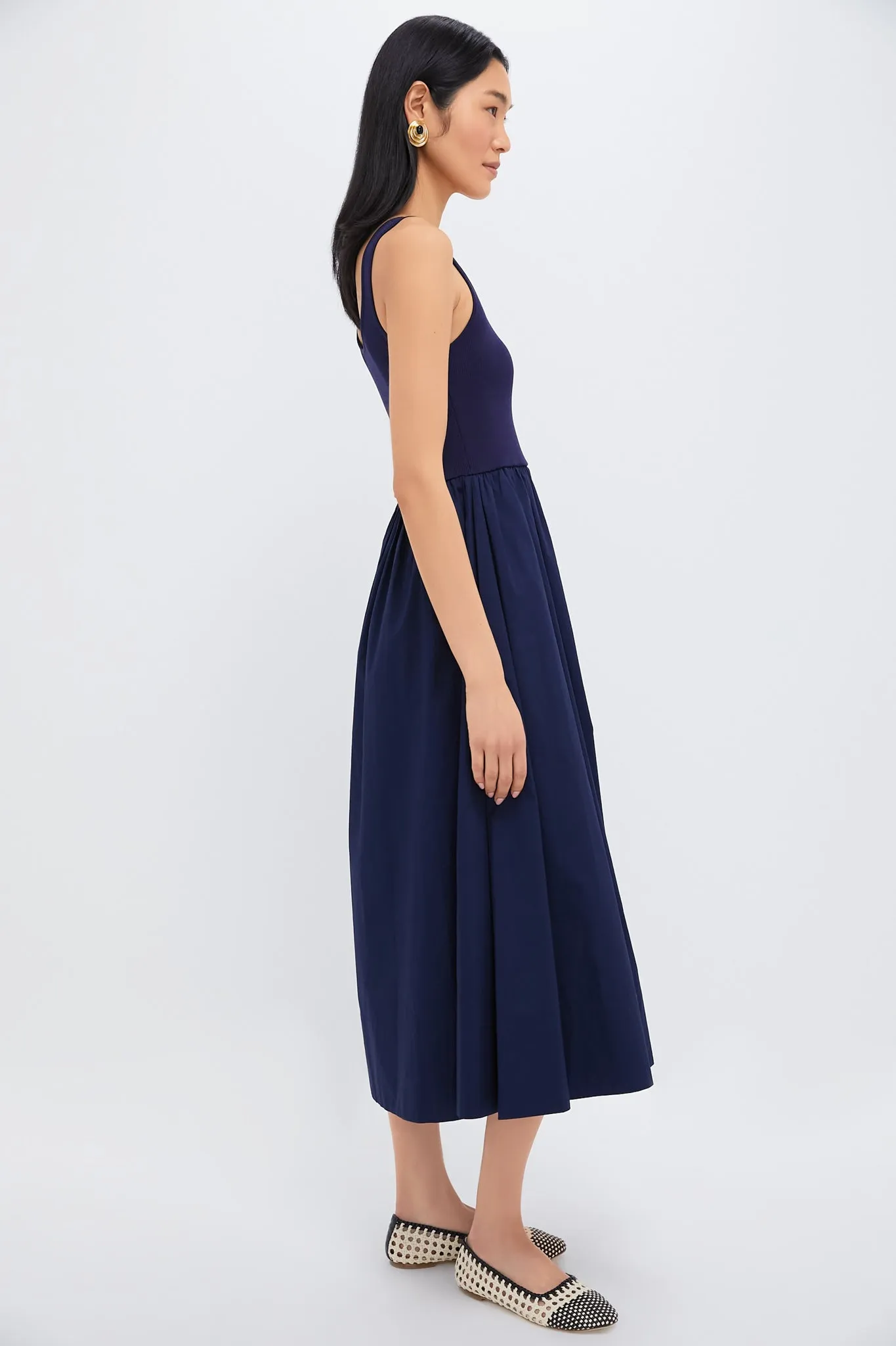 Navy Mixed Media Juliette Dress sold by Tuckernuck product image thumbnail 3