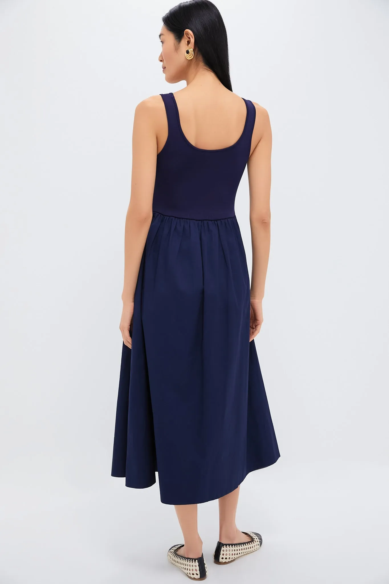 Navy Mixed Media Juliette Dress sold by Tuckernuck product image thumbnail 4