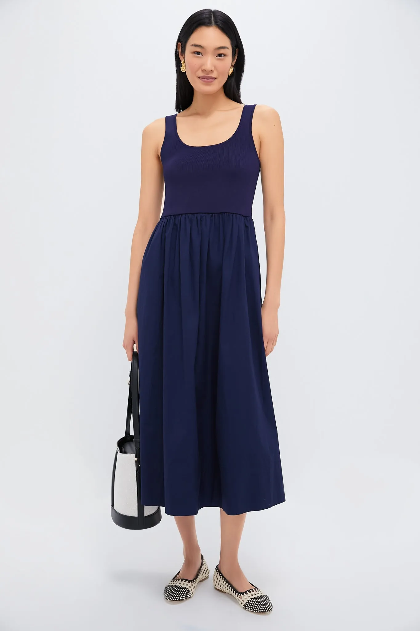 Navy Mixed Media Juliette Dress sold by Tuckernuck product image thumbnail 2