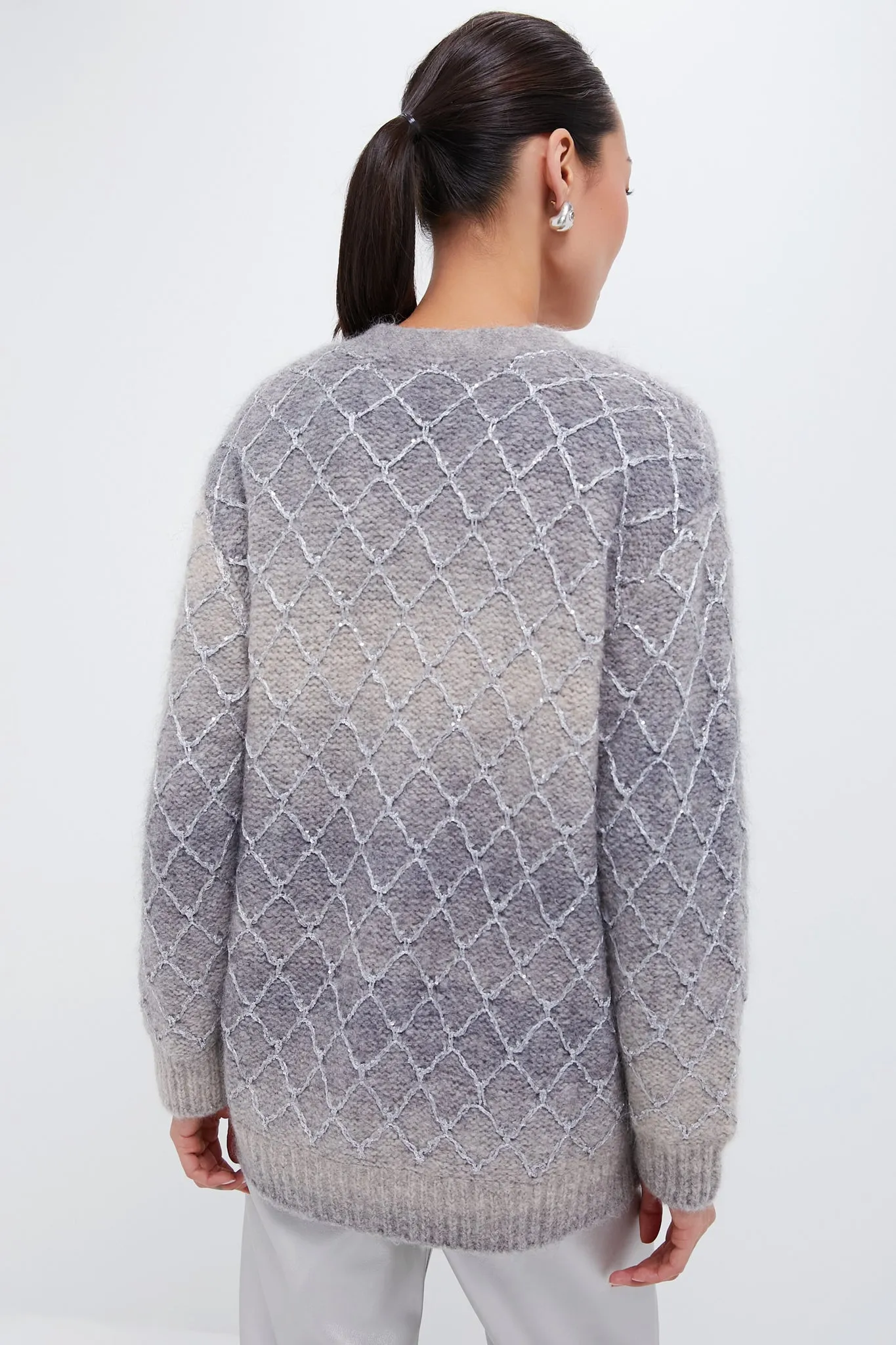Grey Gradient Diamond Pattern Cardigan sold by Tuckernuck product image thumbnail 4