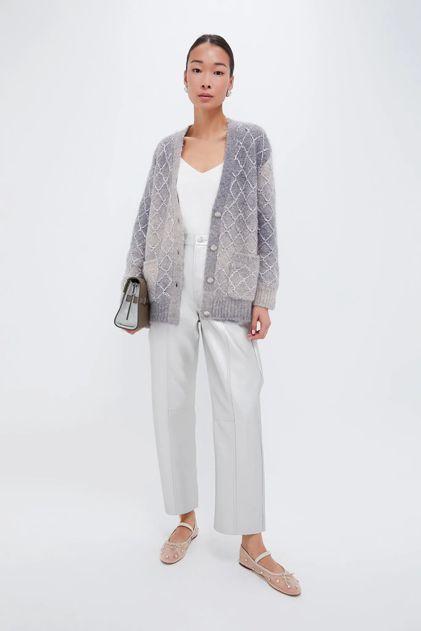 Grey Gradient Diamond Pattern Cardigan sold by Tuckernuck product image thumbnail 2