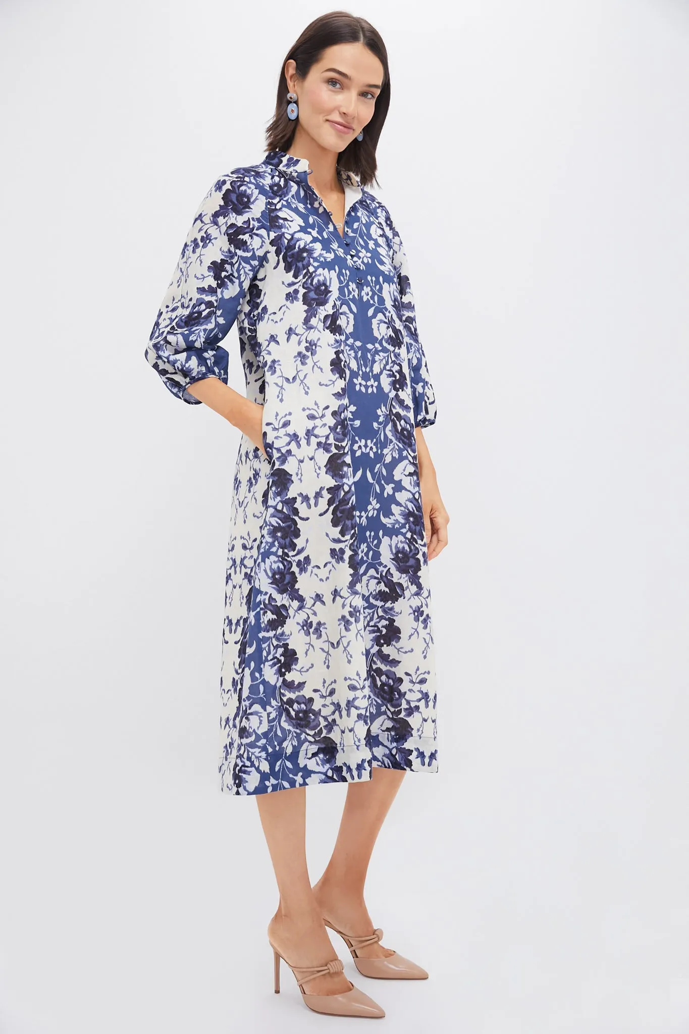 Indigo Reflection Cotton Linen Maryse Caftan sold by Tuckernuck product image thumbnail 3