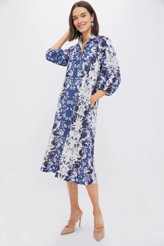 Indigo Reflection Cotton Linen Maryse Caftan made by Tuckernuck
