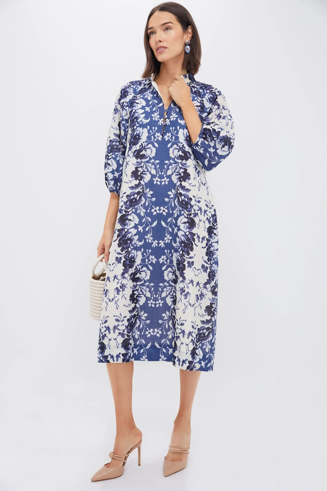 Indigo Reflection Cotton Linen Maryse Caftan sold by Tuckernuck product image thumbnail 2