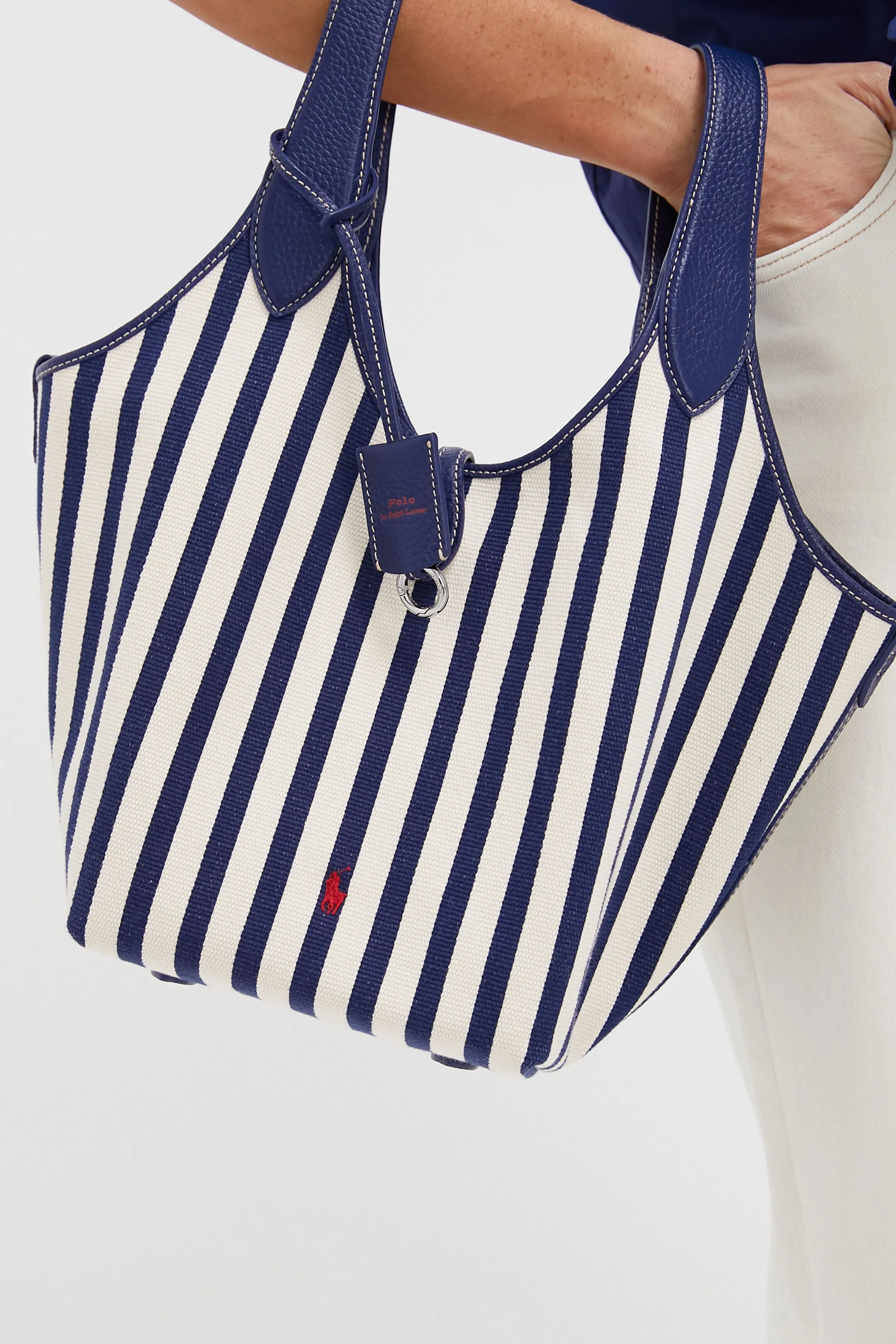 Ink and White Stripe Polo Medium Canvas Tote sold by Tuckernuck product image thumbnail 2
