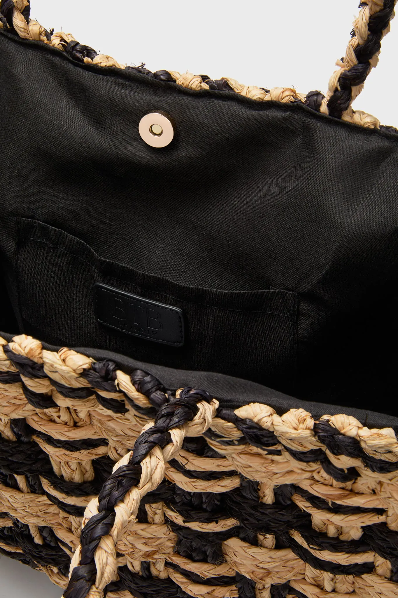 Black and Natural Cyrus Tote sold by Tuckernuck product image thumbnail 4