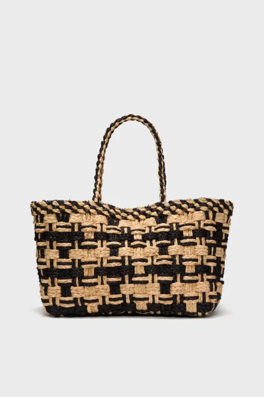 Black and Natural Cyrus Tote sold by Tuckernuck