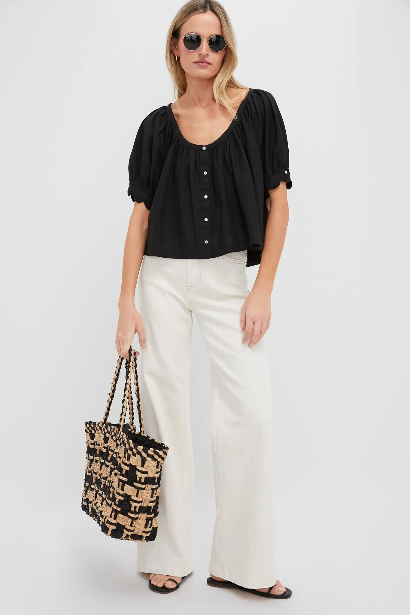 Black and Natural Cyrus Tote sold by Tuckernuck product image thumbnail 2