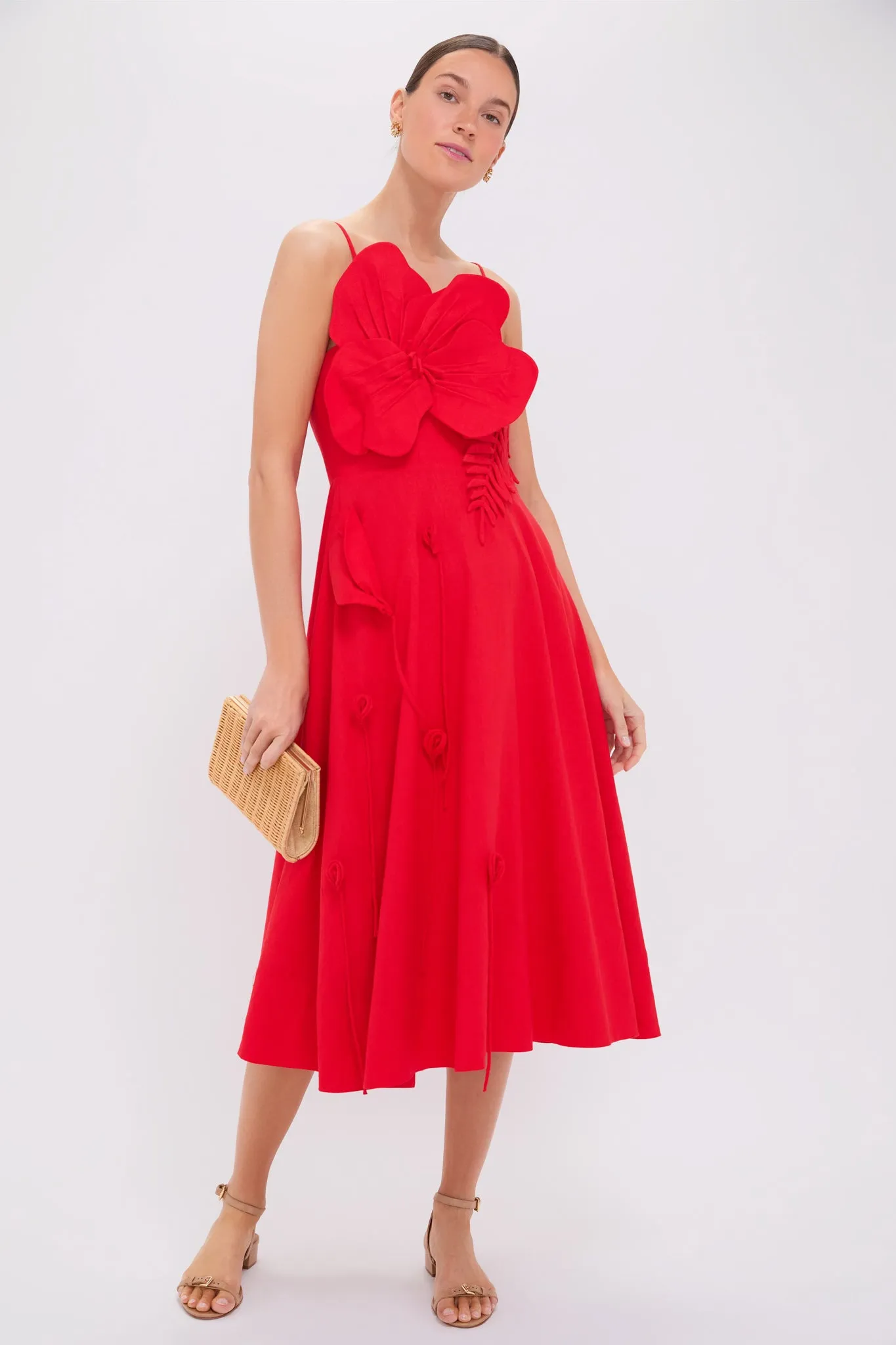 Red Garden Sleeveless Midi Dress sold by Tuckernuck product image thumbnail 2