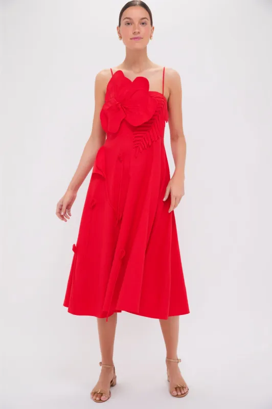 Red Garden Sleeveless Midi Dress sold by Tuckernuck