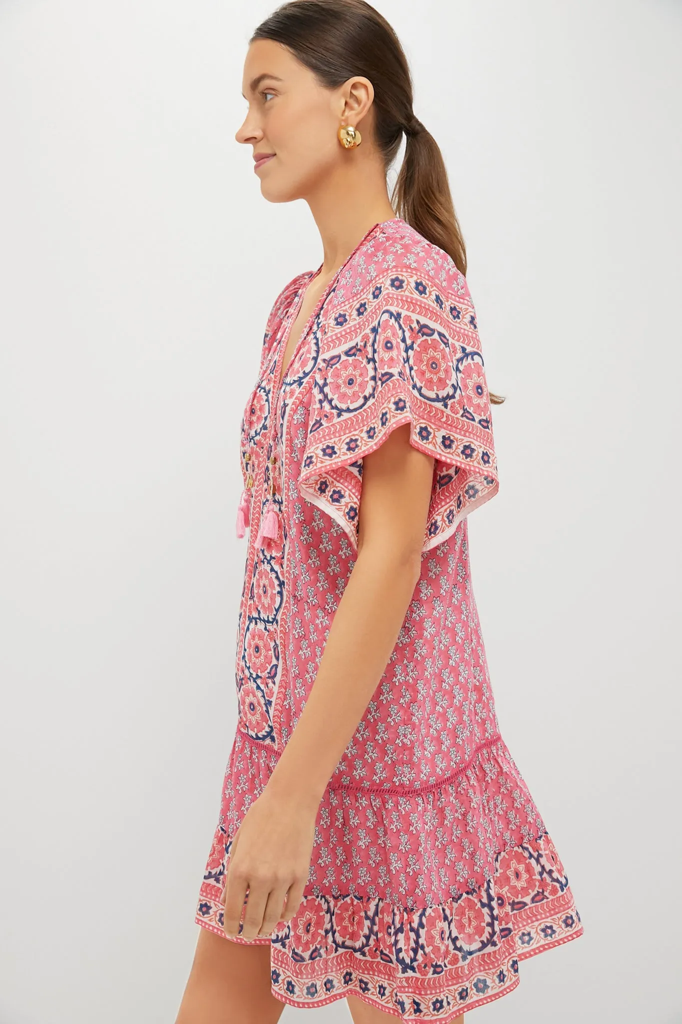 Pink Navy Printed Cat Mini Dress sold by Tuckernuck product image thumbnail 3