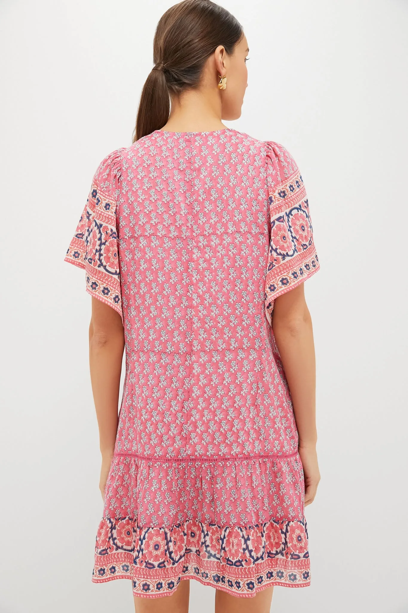 Pink Navy Printed Cat Mini Dress sold by Tuckernuck product image thumbnail 4