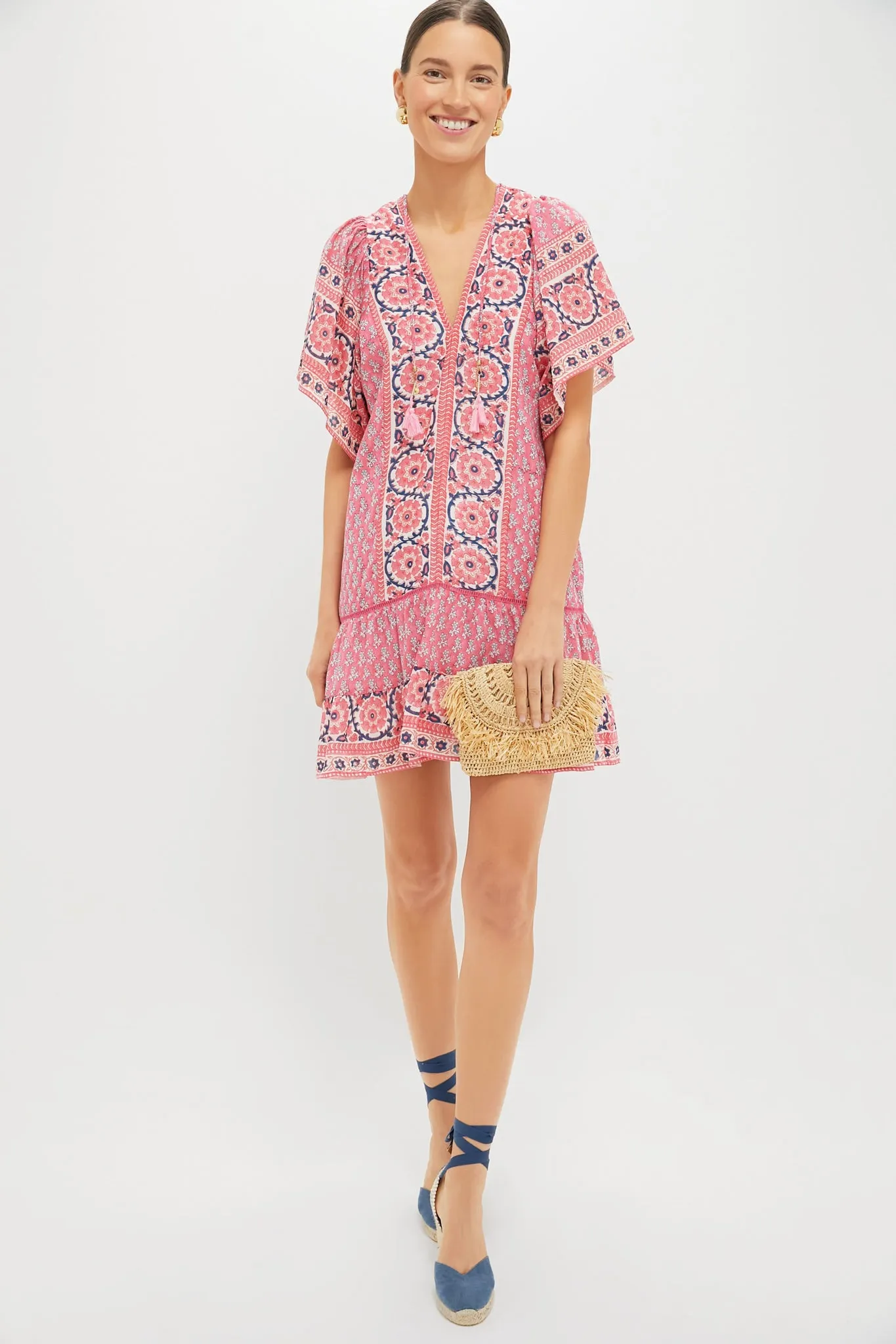 Pink Navy Printed Cat Mini Dress sold by Tuckernuck product image thumbnail 2
