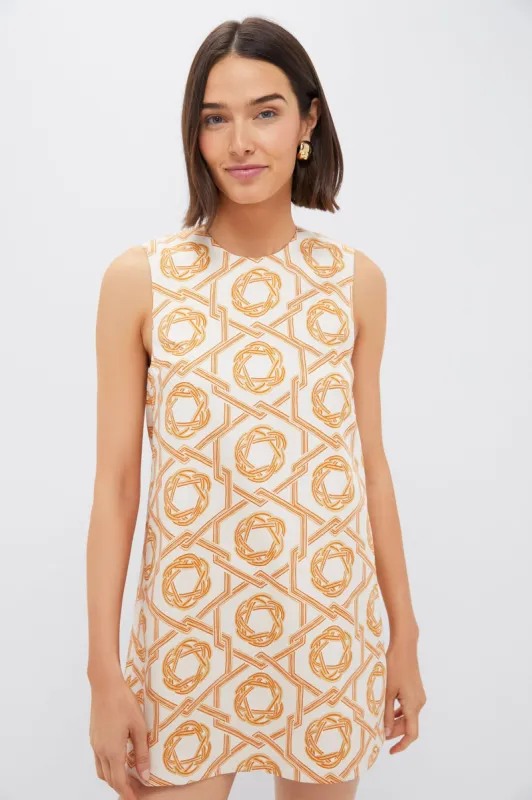 Ivory and Orange Anicka Mini Dress sold by Tuckernuck