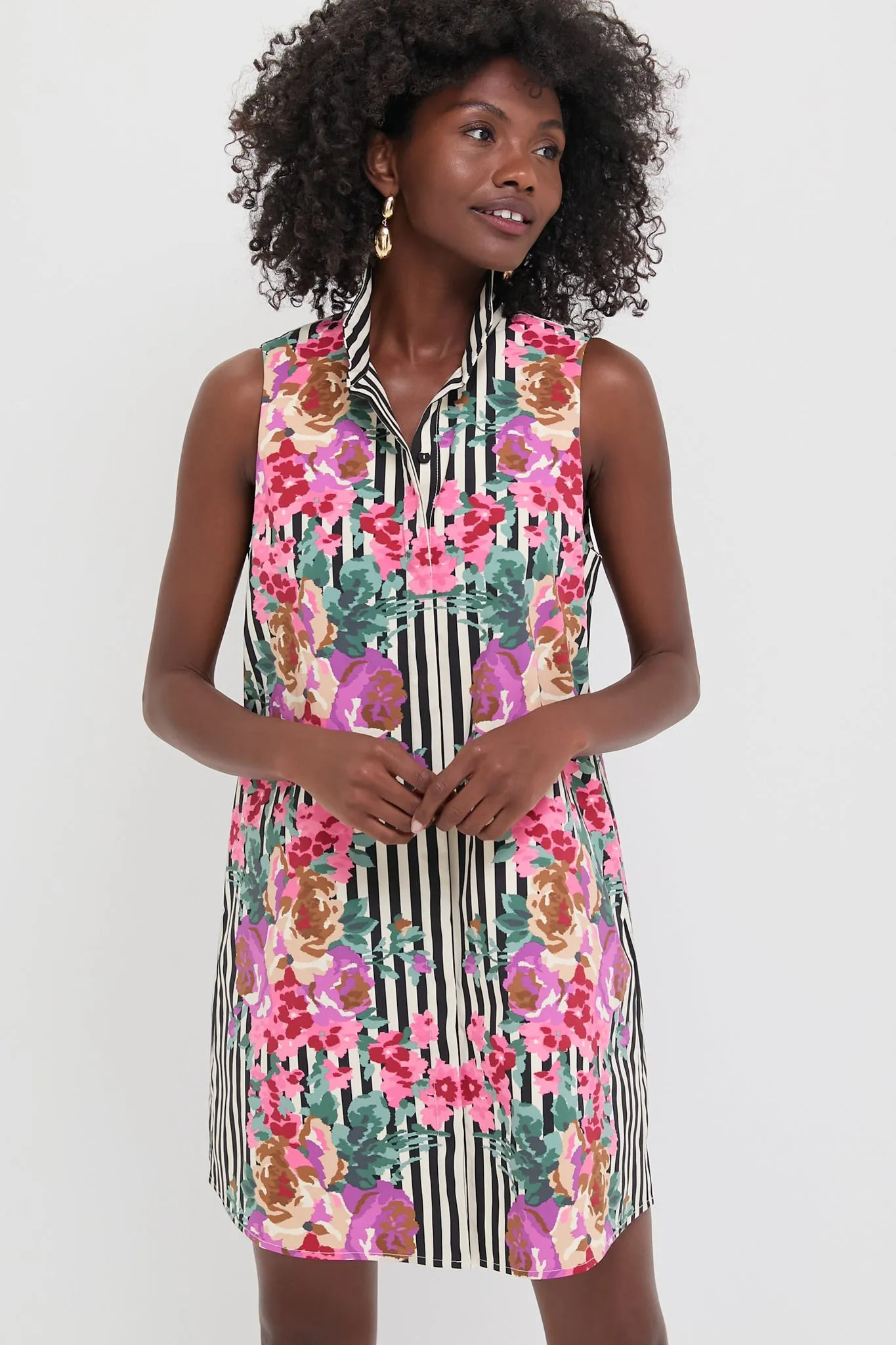 Flowering Trellis Taffeta Sleeveless Charlie Dress sold by Tuckernuck